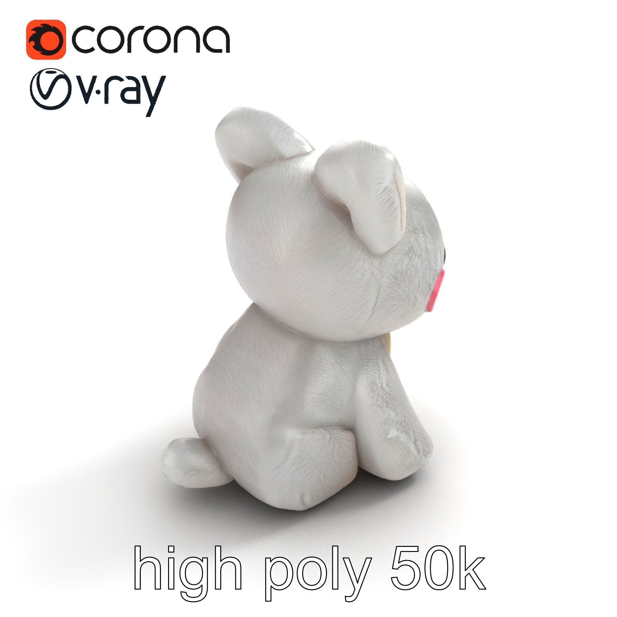 Charming Plush Toy Bunny Model Pack Low-poly 3D model_16