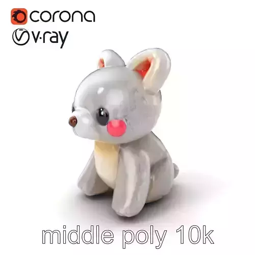 Charming Plush Toy Bunny Model Pack