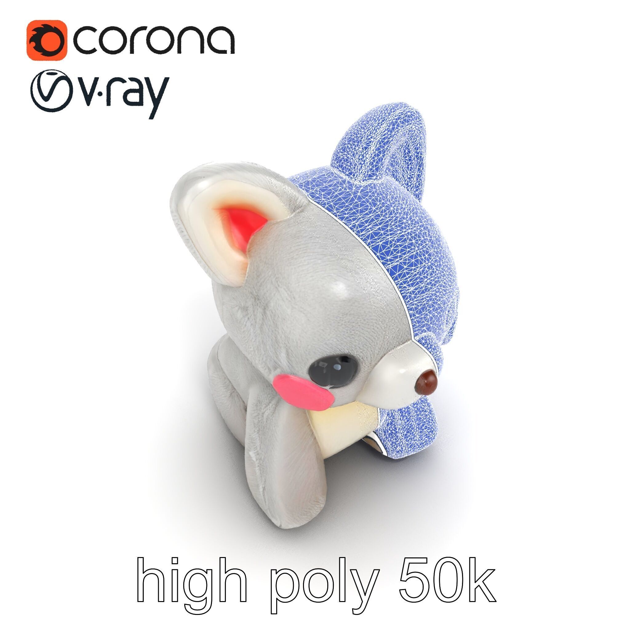 Charming Plush Toy Bunny Model Pack Low-poly 3D model_24