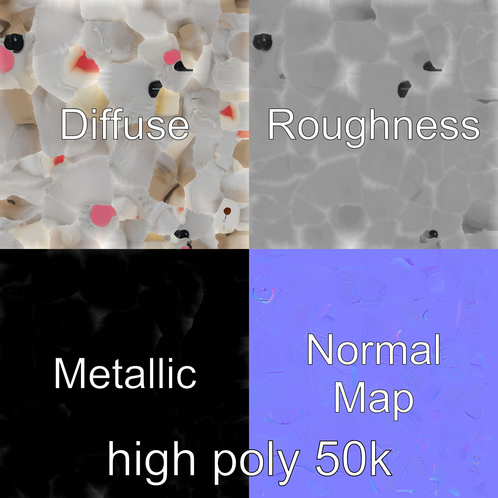 Charming Plush Toy Bunny Model Pack Low-poly 3D model_3