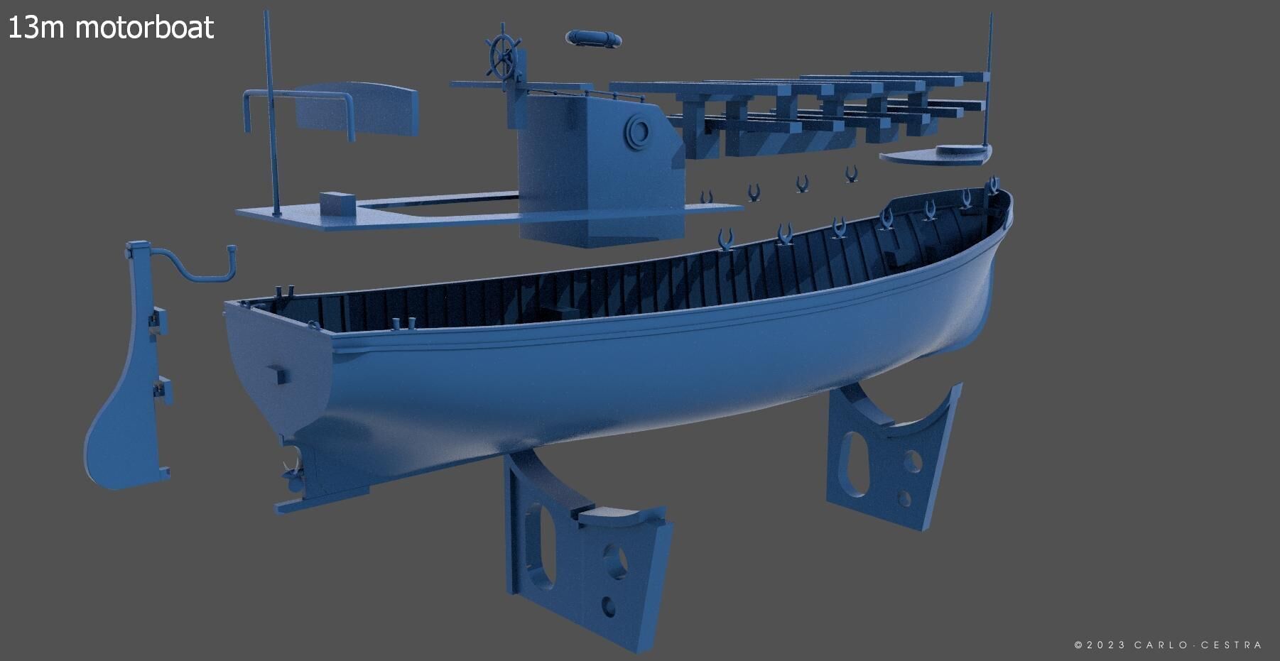 Boats kit for Littorio Class - Commercial license - 1-100 scale 3D print model_24