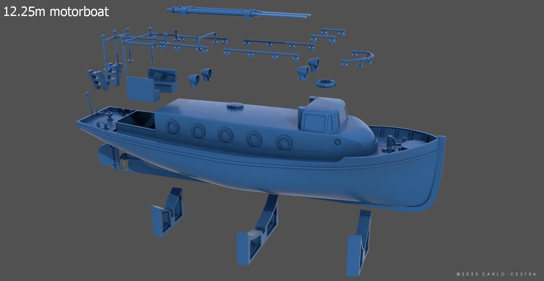 Boats kit for Littorio Class - Commercial license - 1-100 scale 3D print model_17