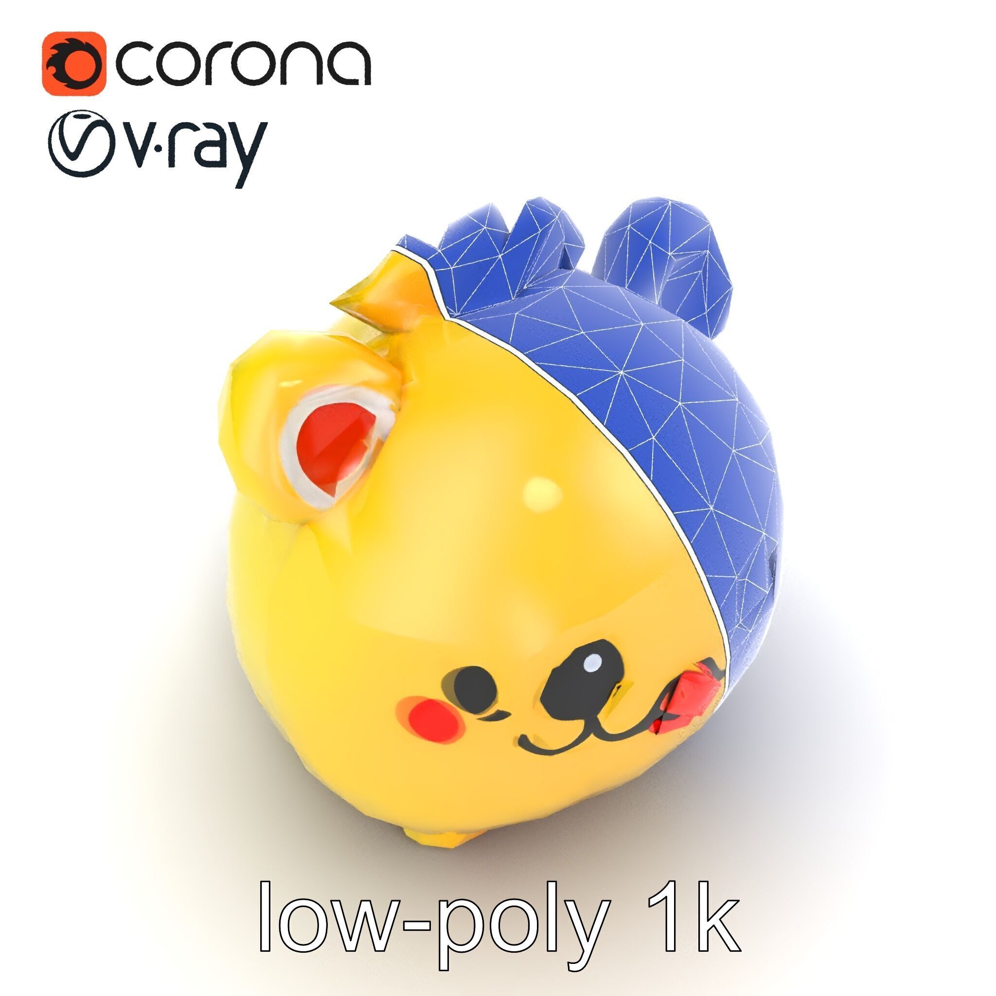 Cute Plush Toy Model Pack Low-poly 3D model_17