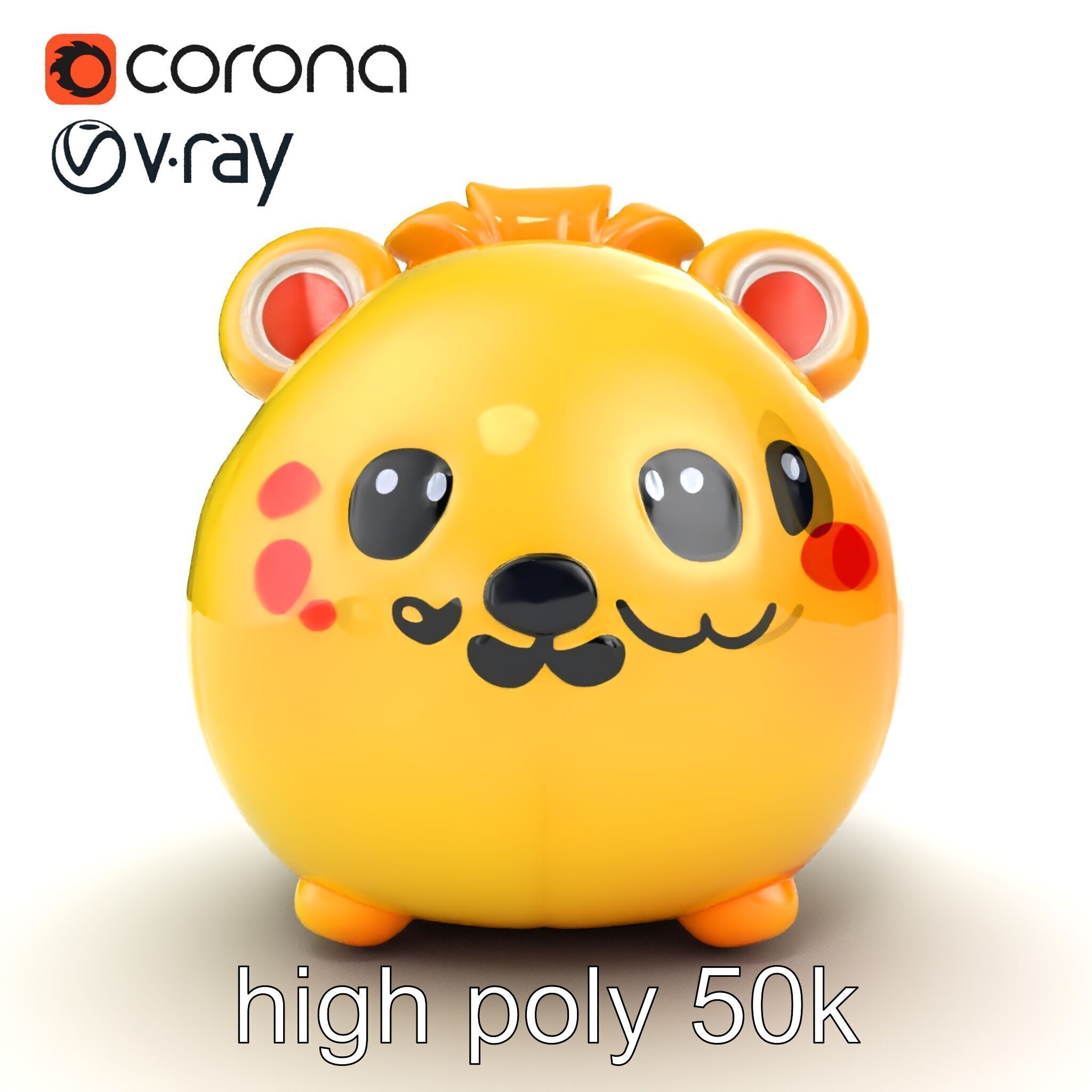 Cute Plush Toy Model Pack Low-poly 3D model_29