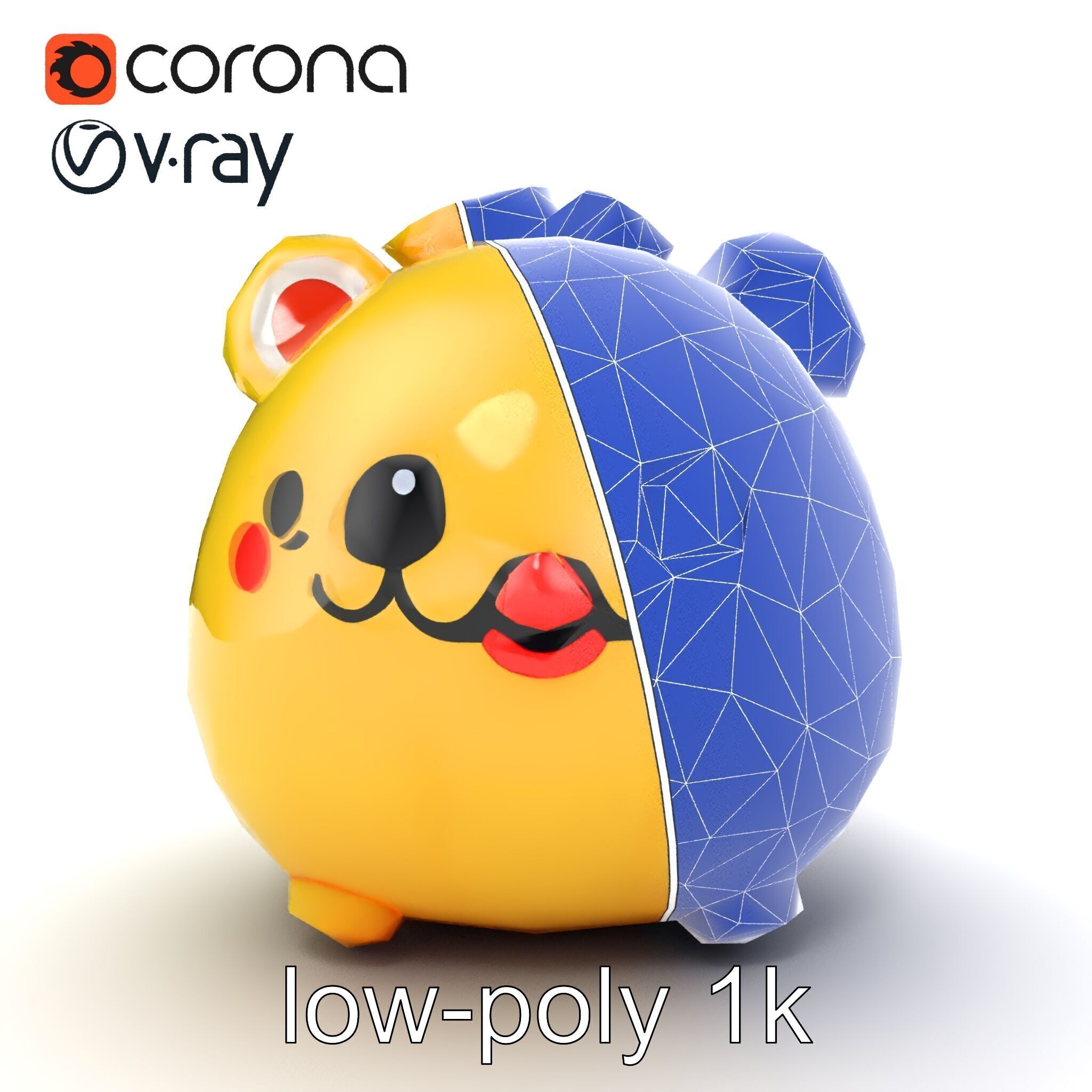Cute Plush Toy Model Pack Low-poly 3D model_18