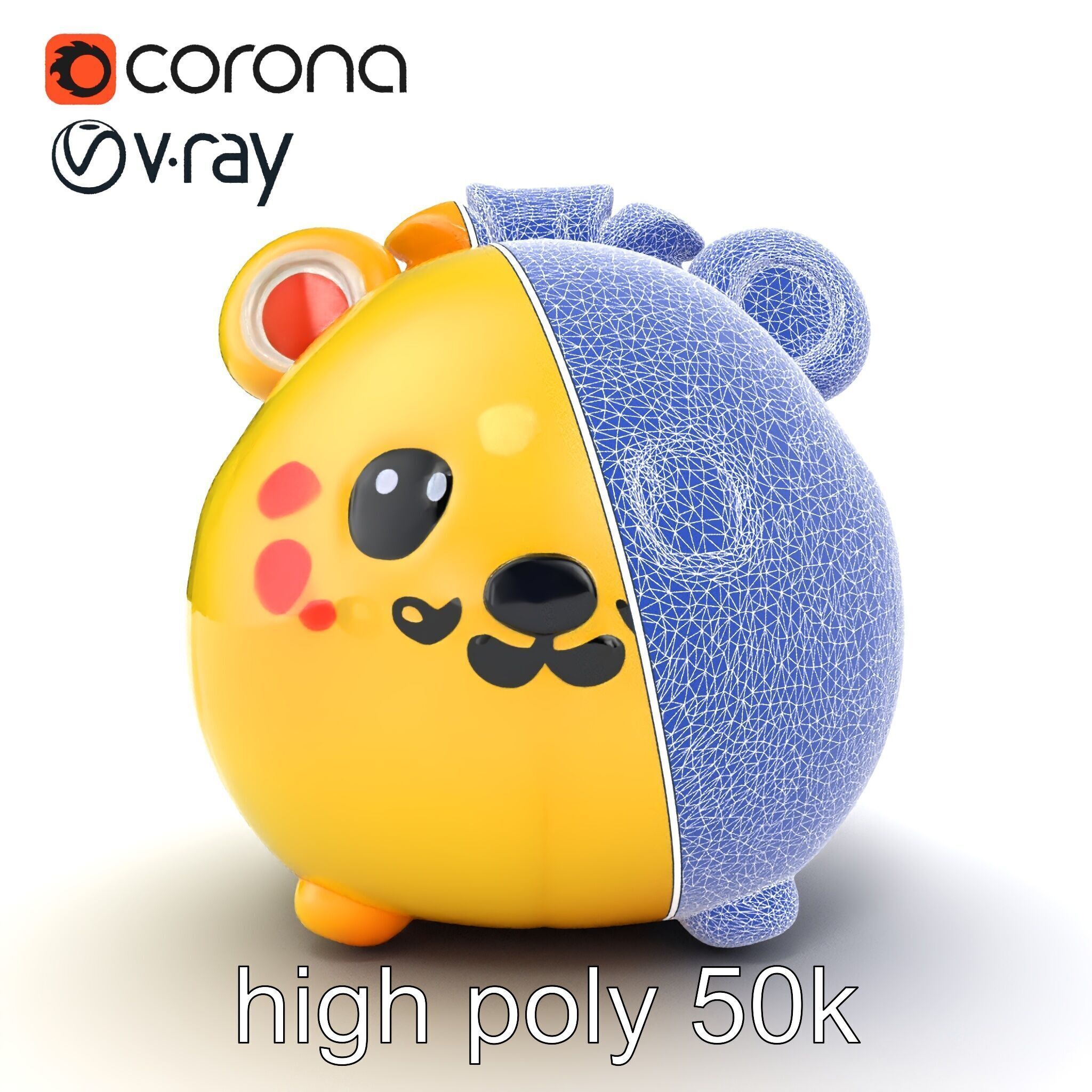 Cute Plush Toy Model Pack Low-poly 3D model_27