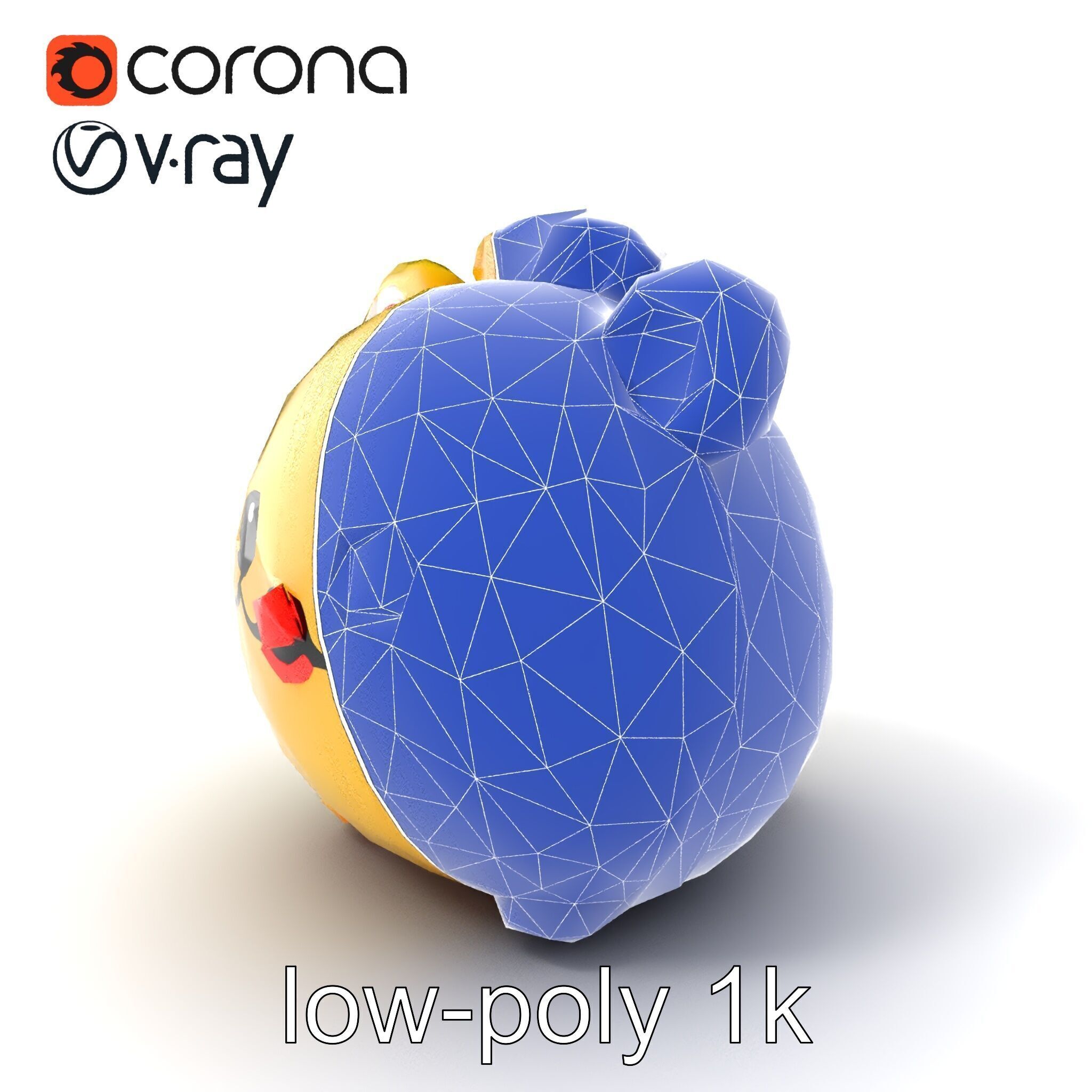 Cute Plush Toy Model Pack Low-poly 3D model_6