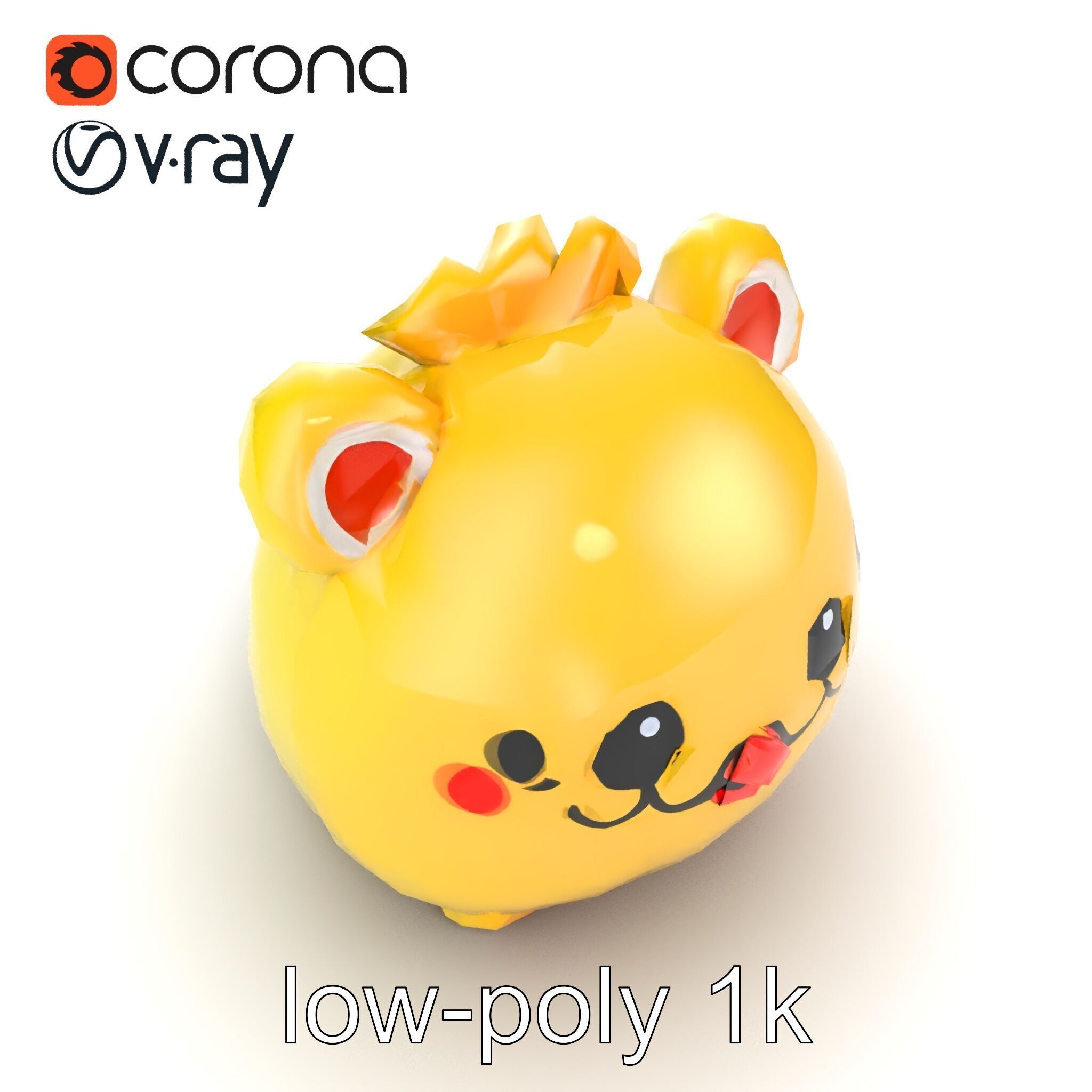 Cute Plush Toy Model Pack Low-poly 3D model_14