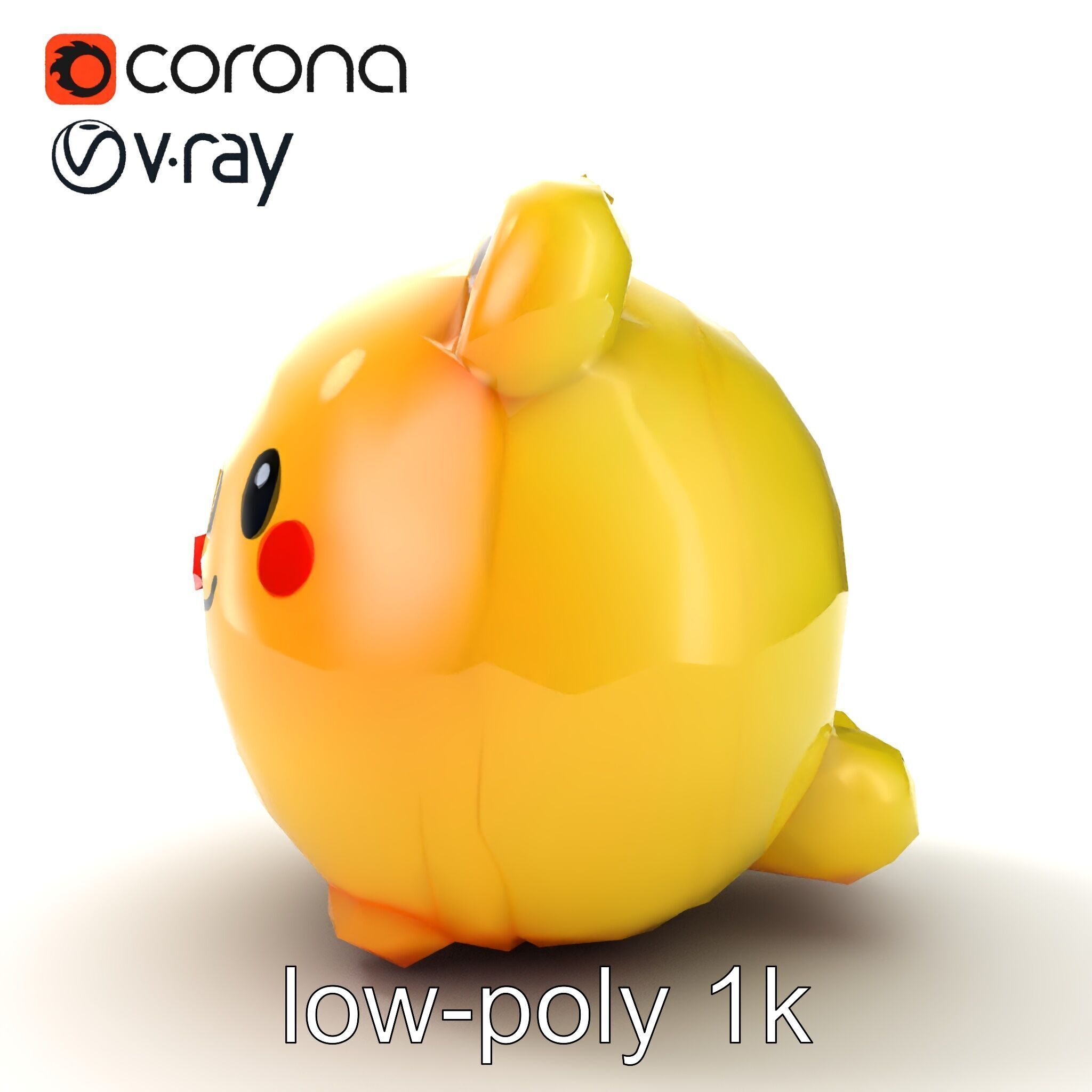 Cute Plush Toy Model Pack Low-poly 3D model_24