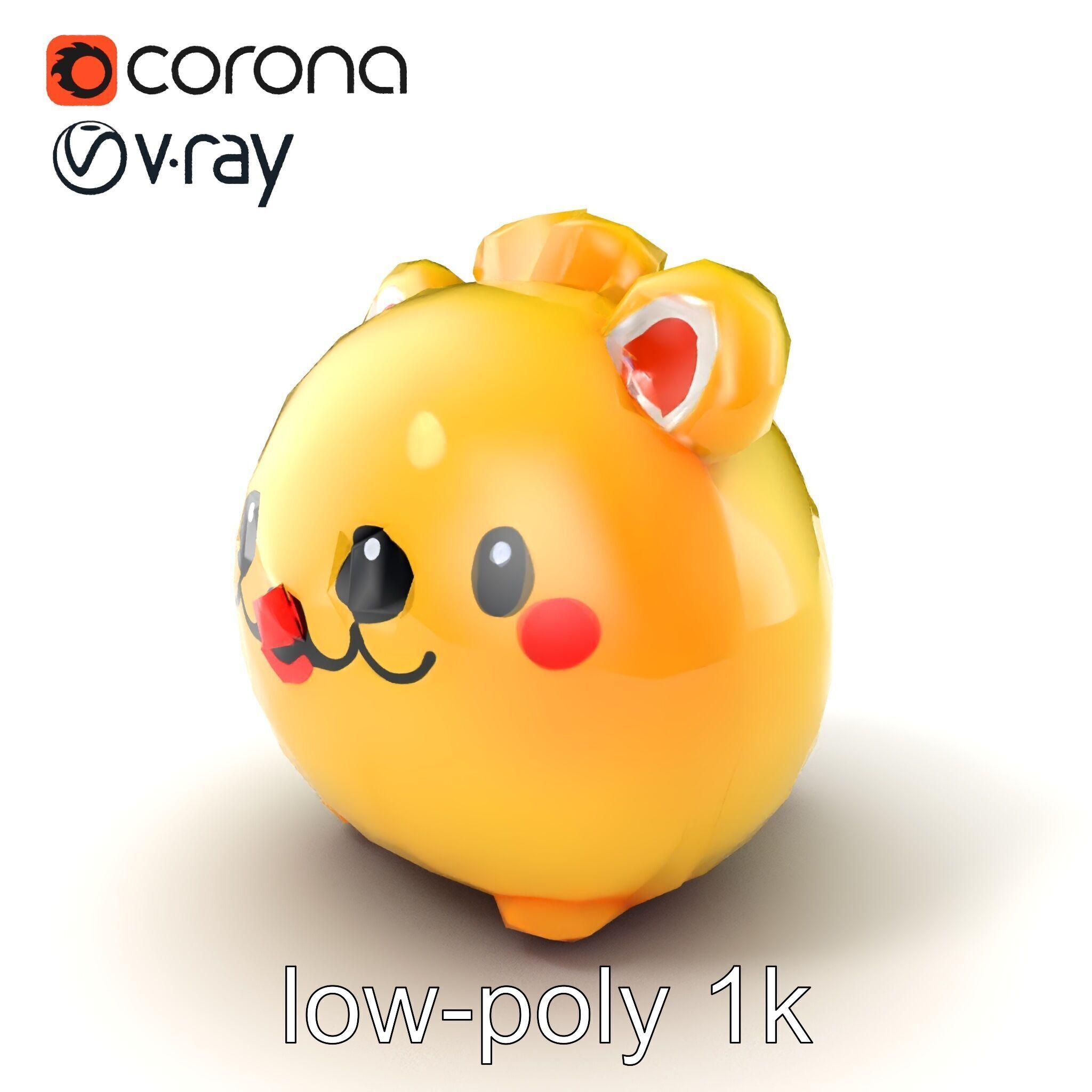 Cute Plush Toy Model Pack Low-poly 3D model_4