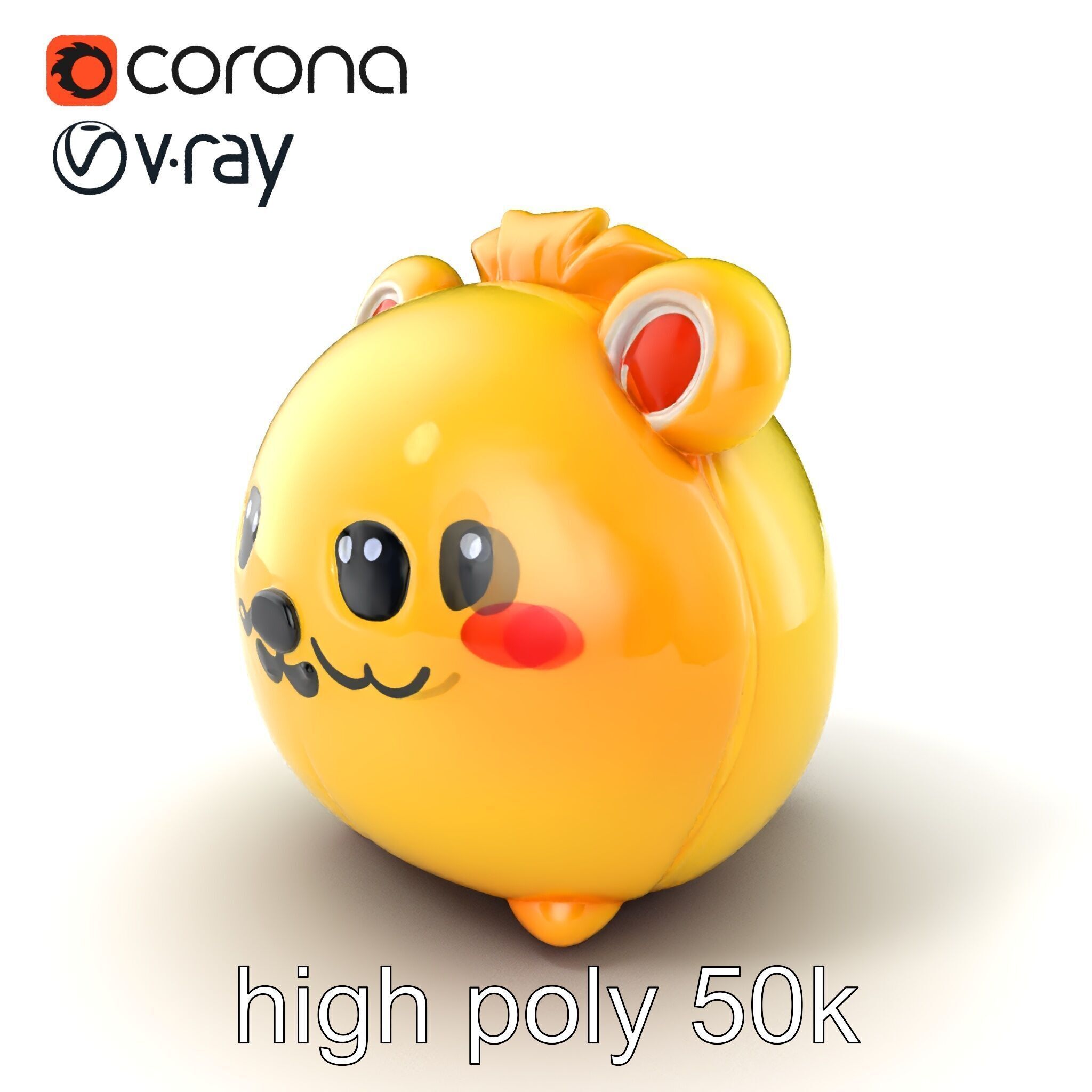 Cute Plush Toy Model Pack Low-poly 3D model_2
