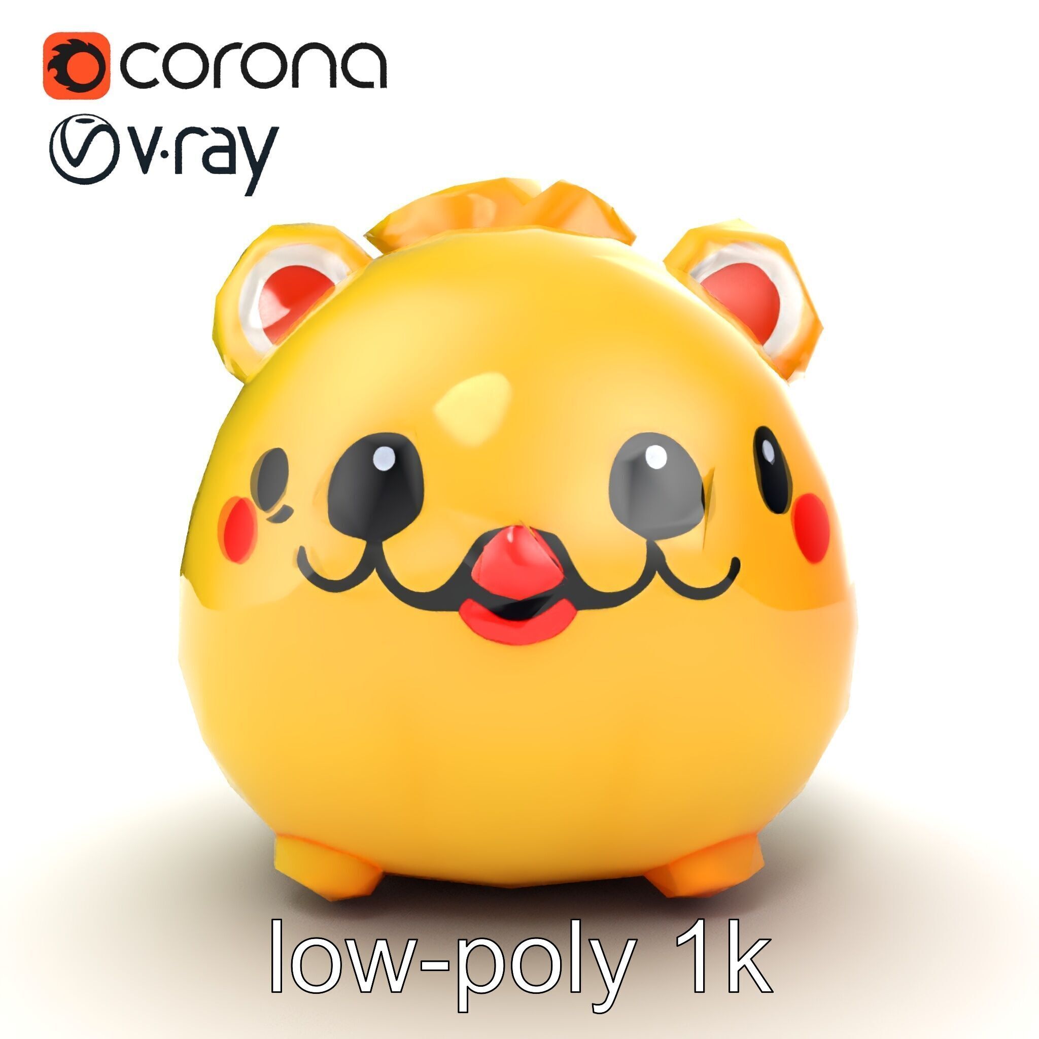 Cute Plush Toy Model Pack Low-poly 3D model_13