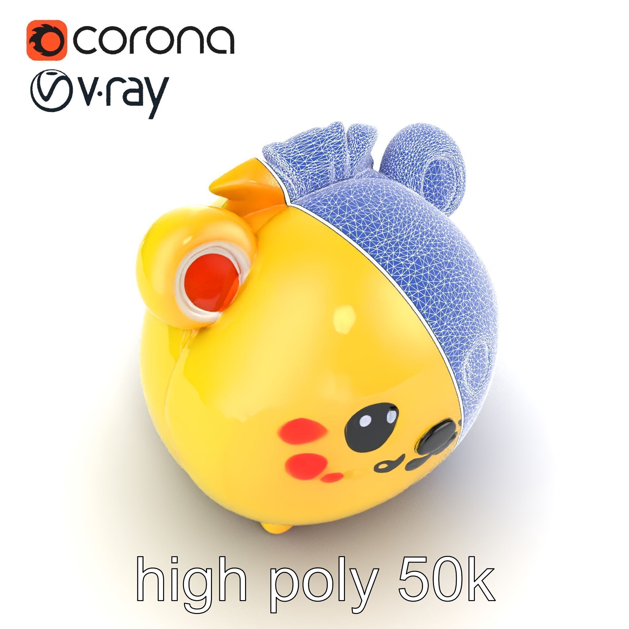 Cute Plush Toy Model Pack Low-poly 3D model_20