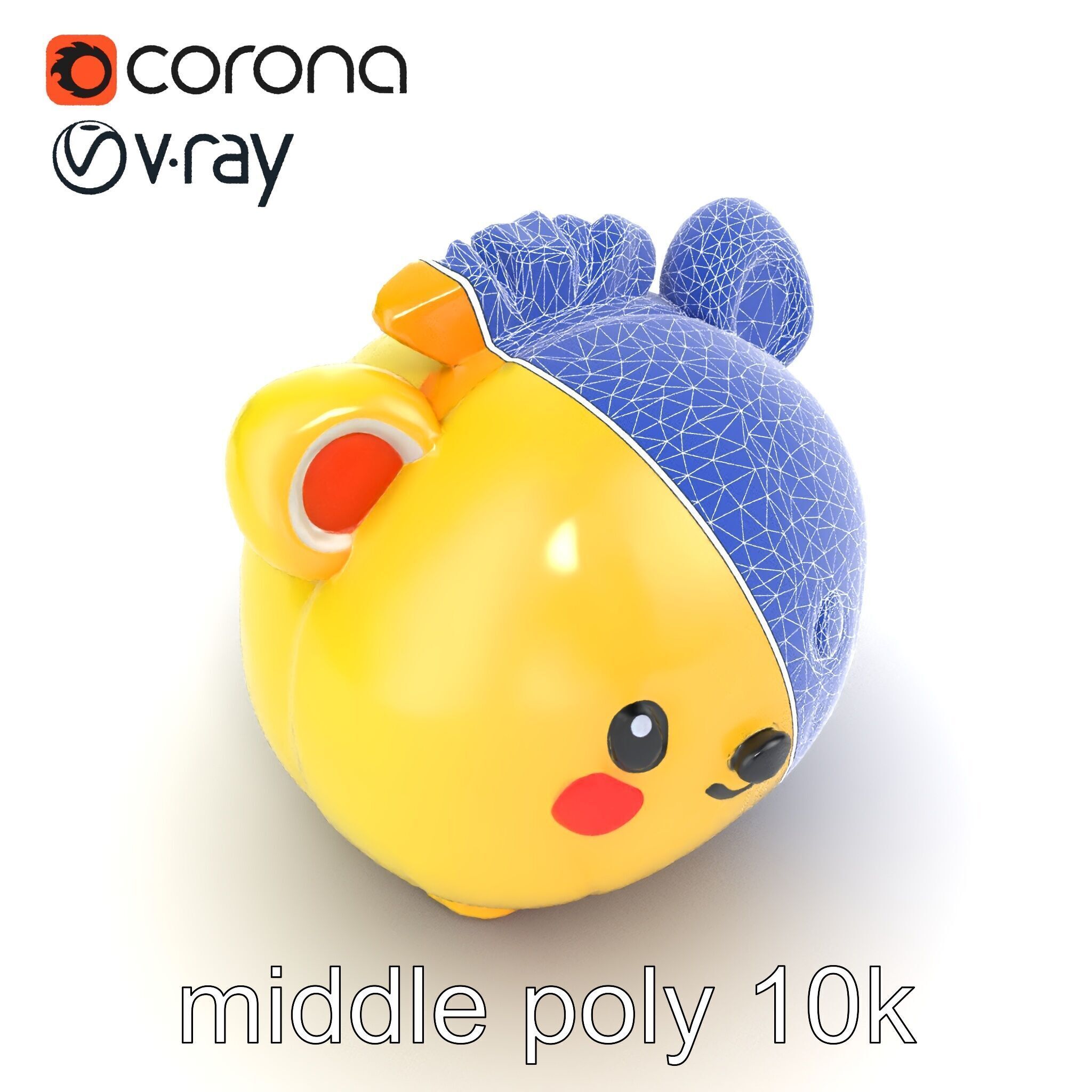 Cute Plush Toy Model Pack Low-poly 3D model_19