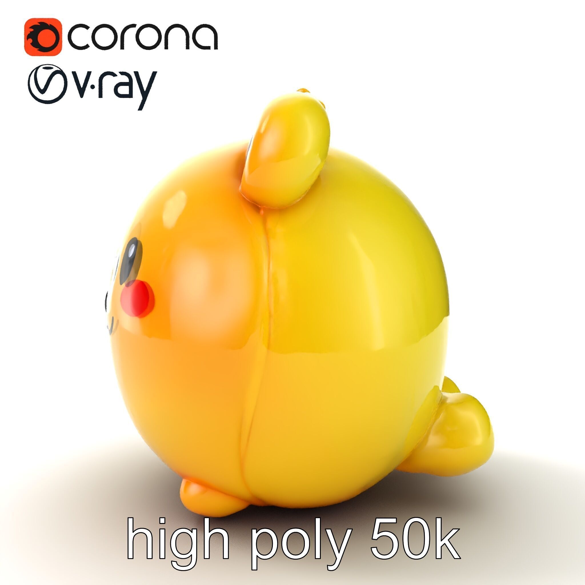 Cute Plush Toy Model Pack Low-poly 3D model_16