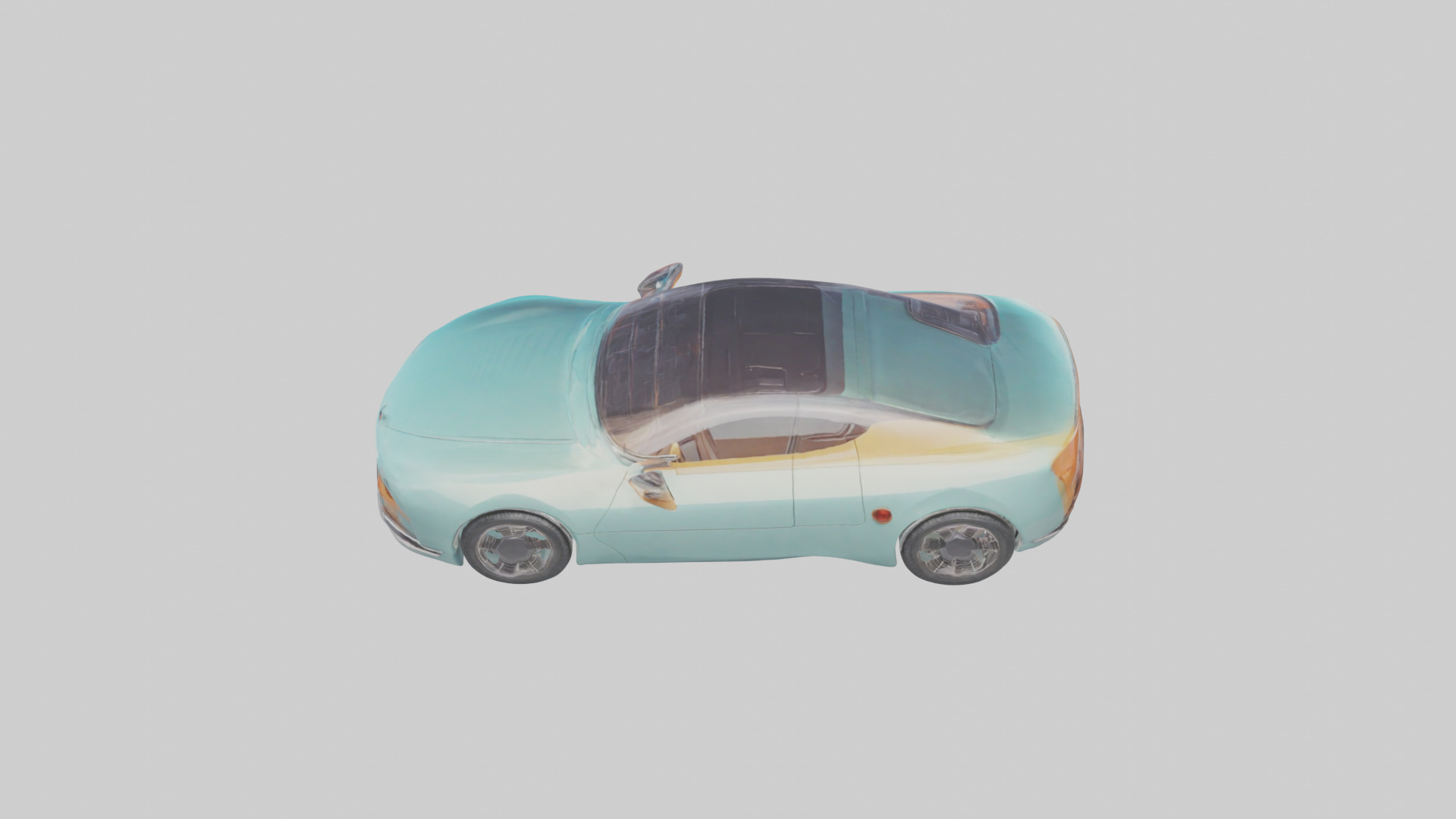 Retro Futuristic Electric Car model Low-poly 3D model_16