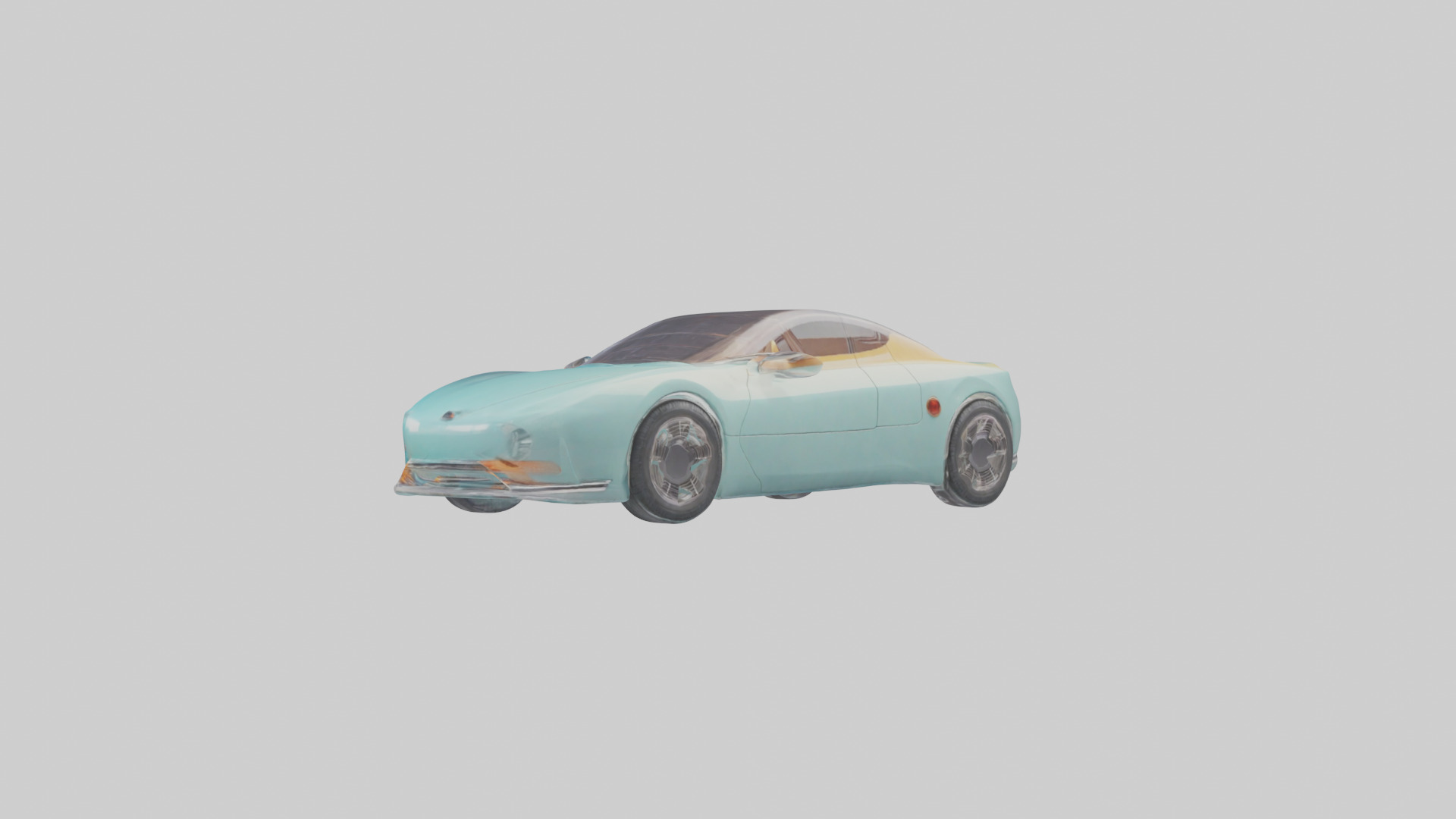 Retro Futuristic Electric Car model Low-poly 3D model_7