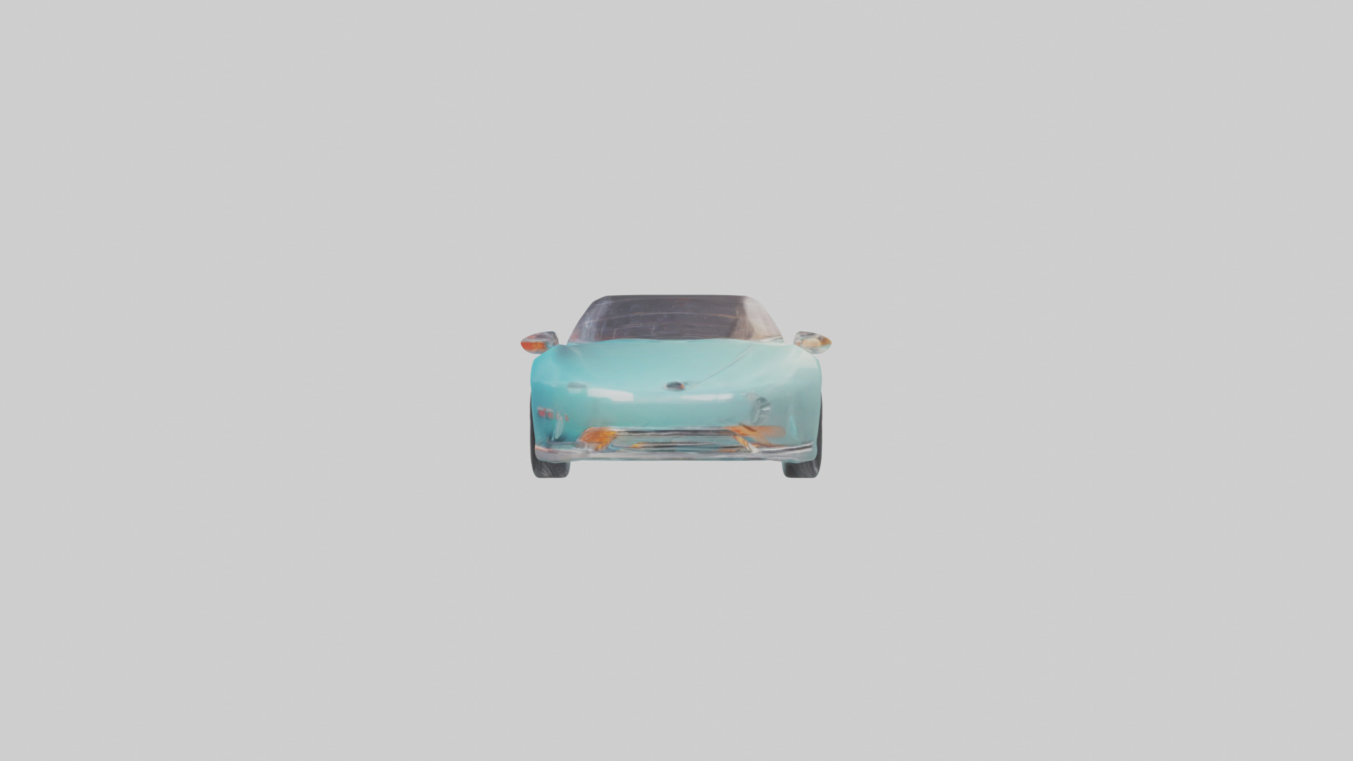 Retro Futuristic Electric Car model Low-poly 3D model_13