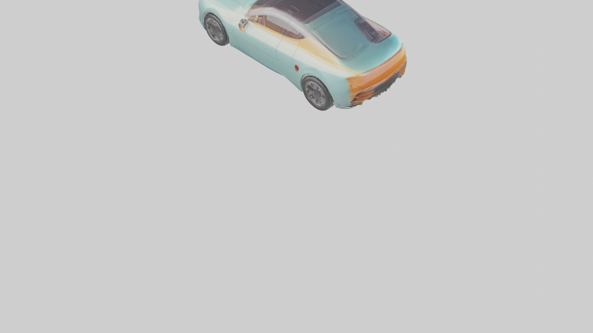 Retro Futuristic Electric Car model Low-poly 3D model_5