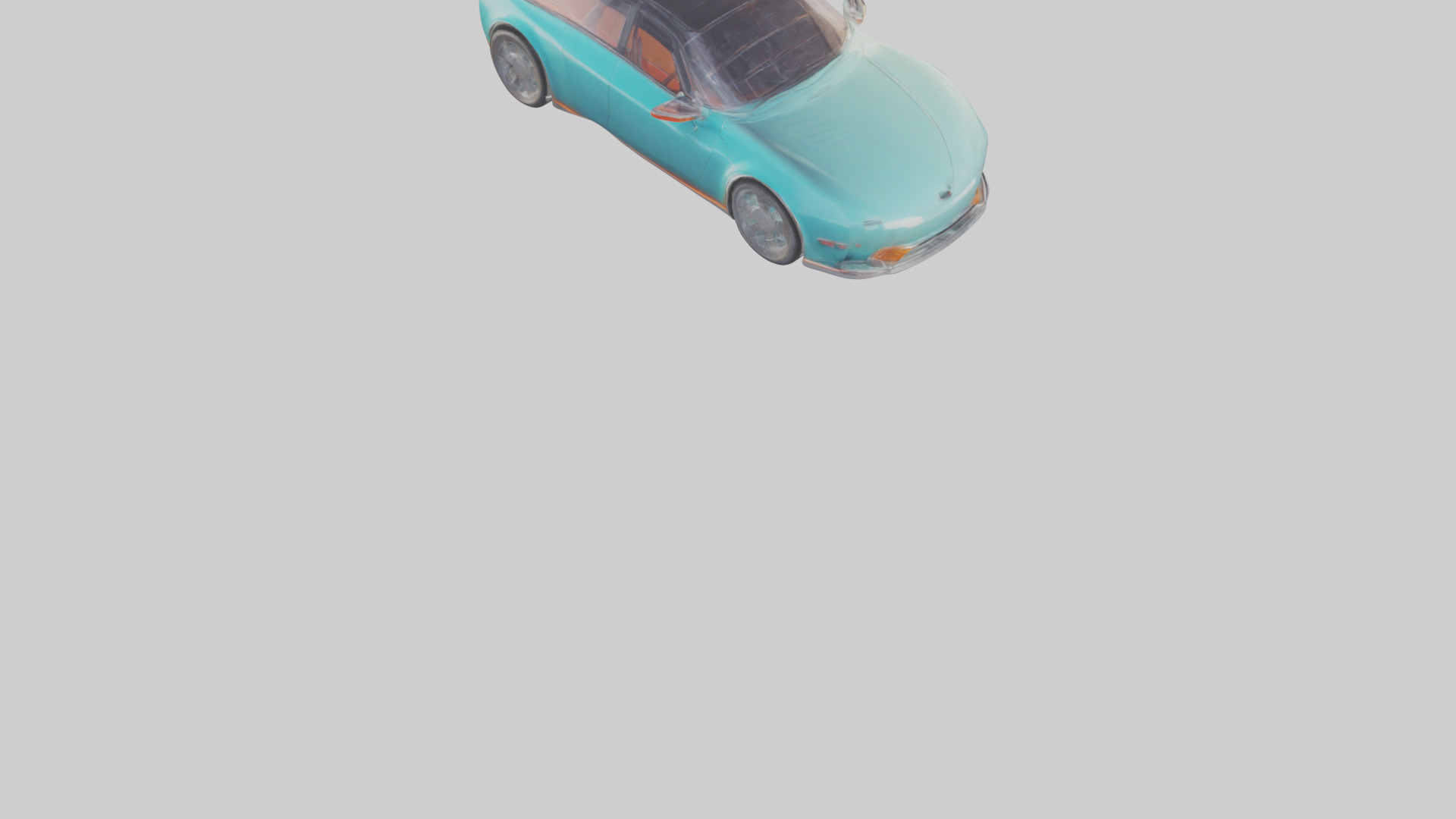 Retro Futuristic Electric Car model Low-poly 3D model_4