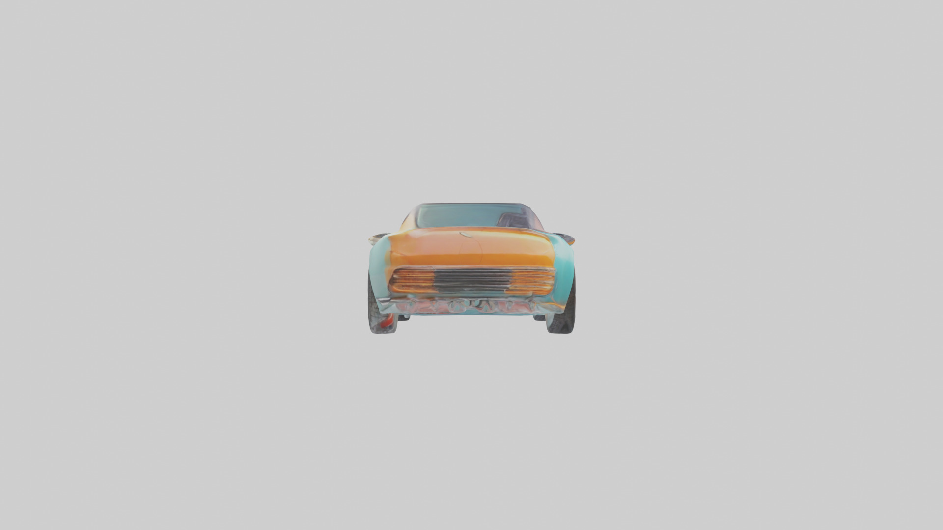 Retro Futuristic Electric Car model Low-poly 3D model_12