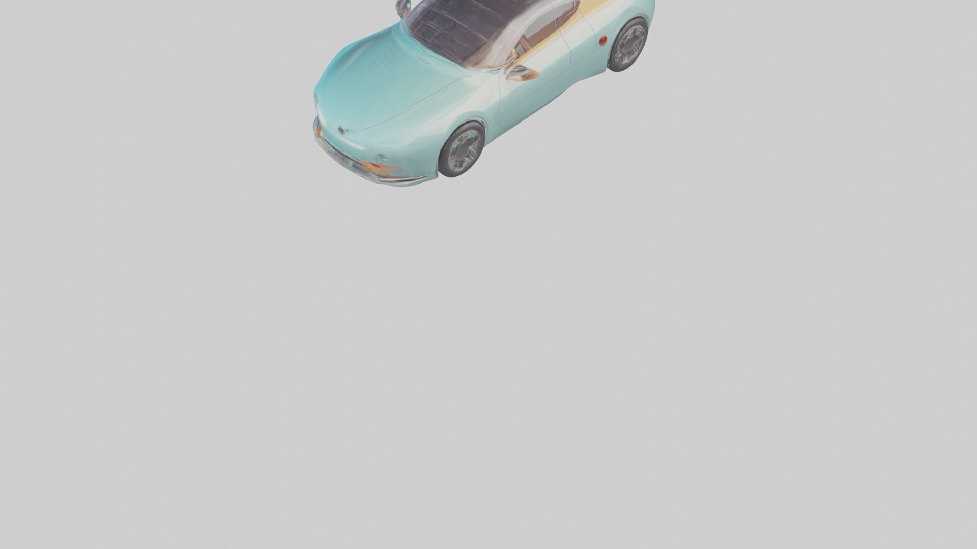 Retro Futuristic Electric Car model Low-poly 3D model_6