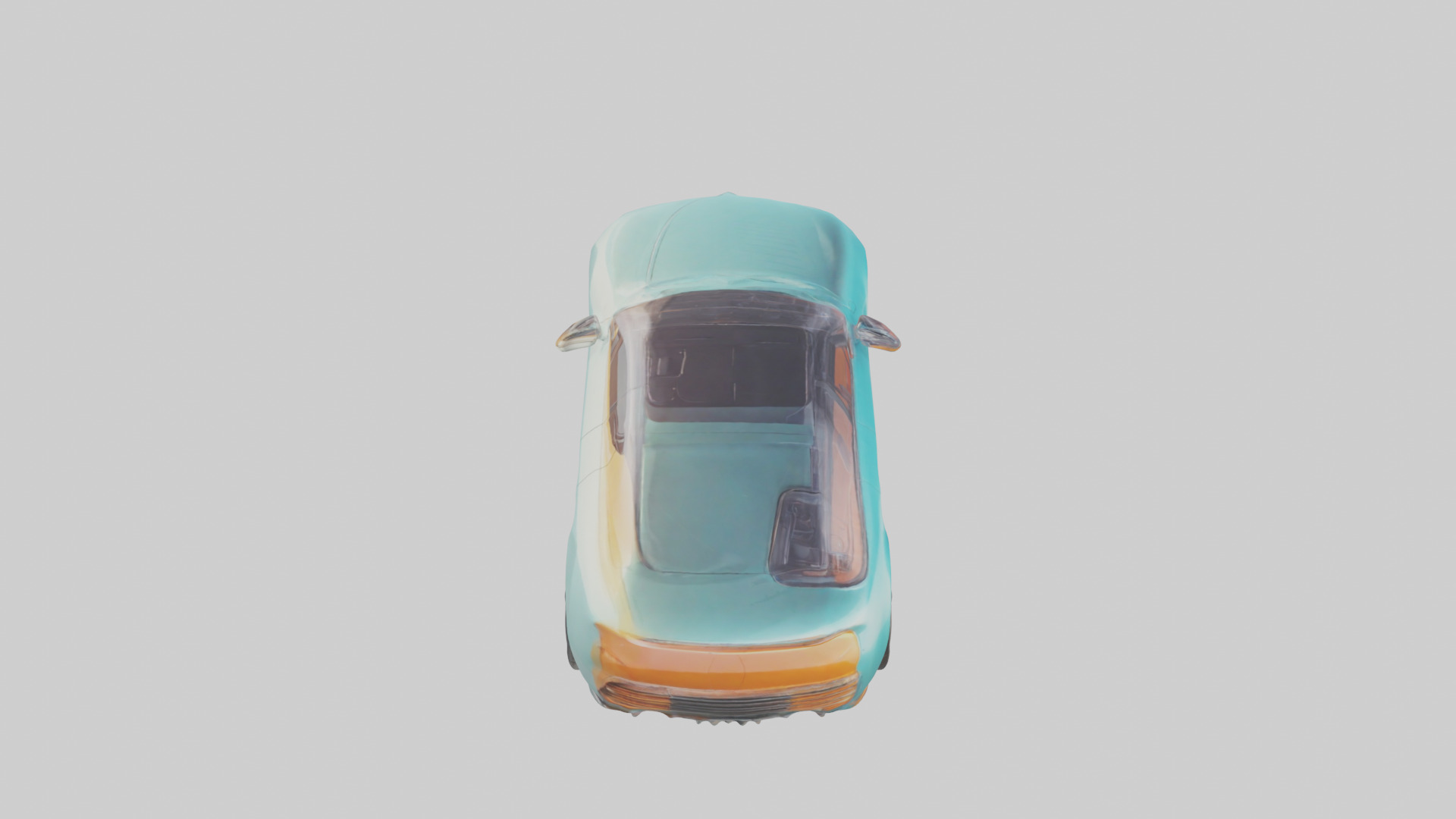 Retro Futuristic Electric Car model Low-poly 3D model_17