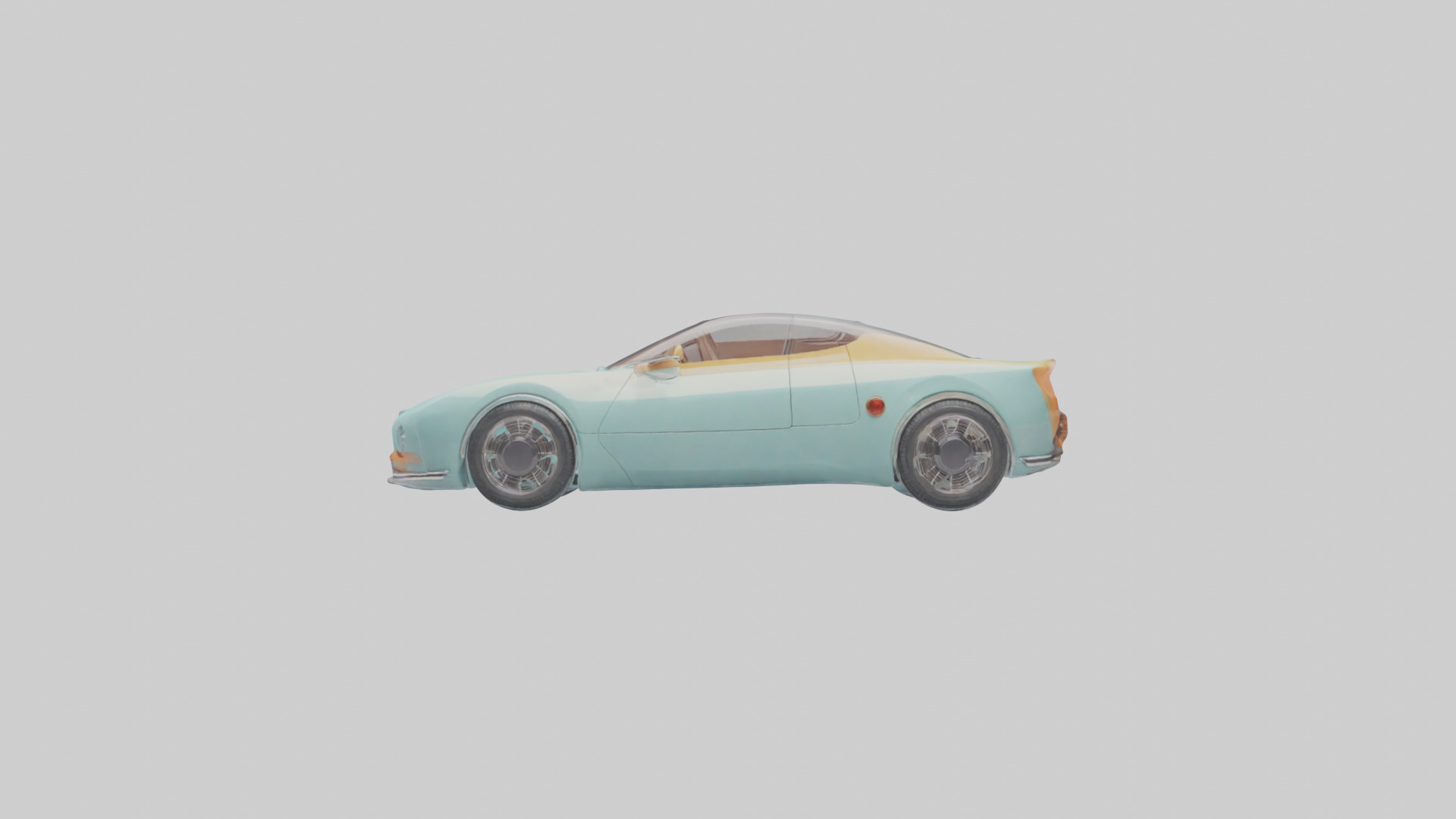 Retro Futuristic Electric Car model Low-poly 3D model_9