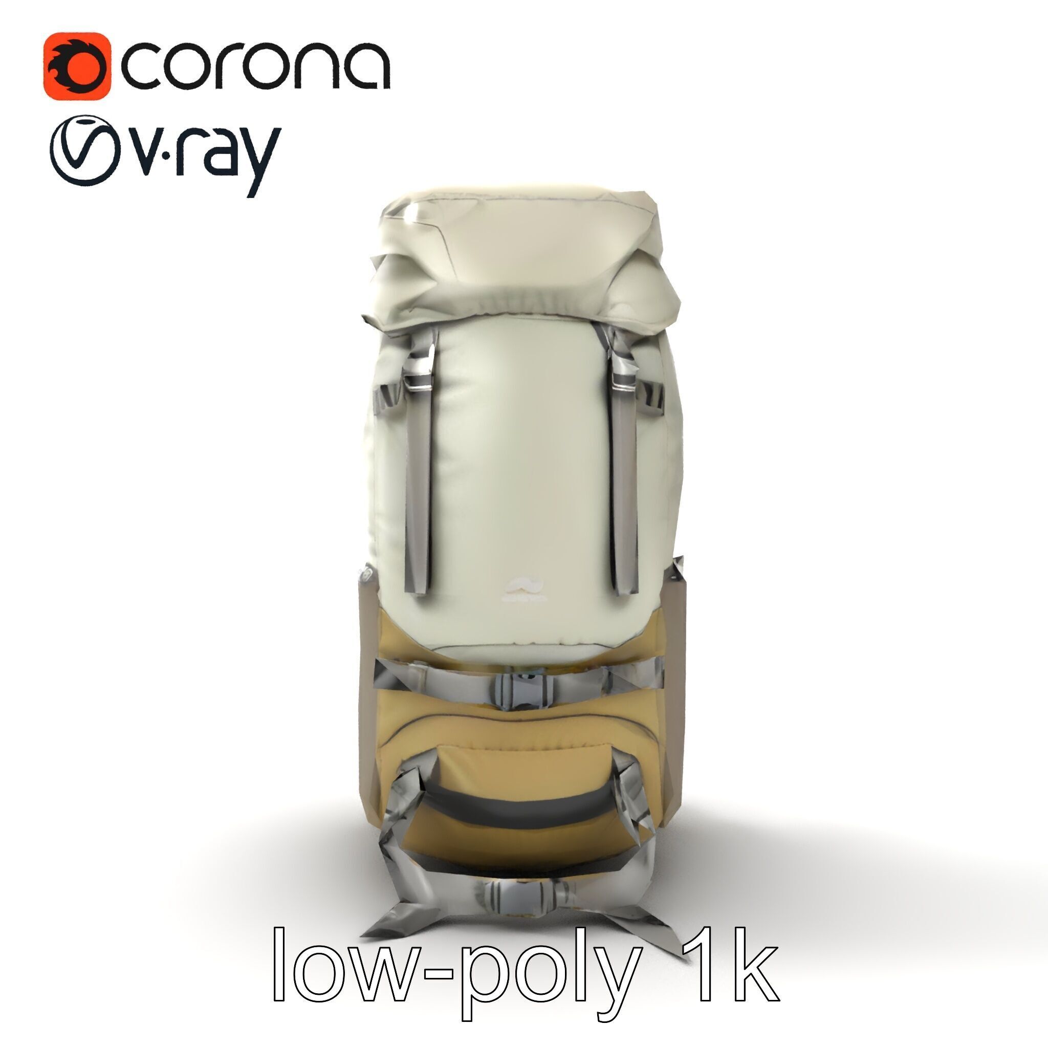 Ergonomic Trekking Rucksack with Lumbar Support model pack Low-poly 3D model_11