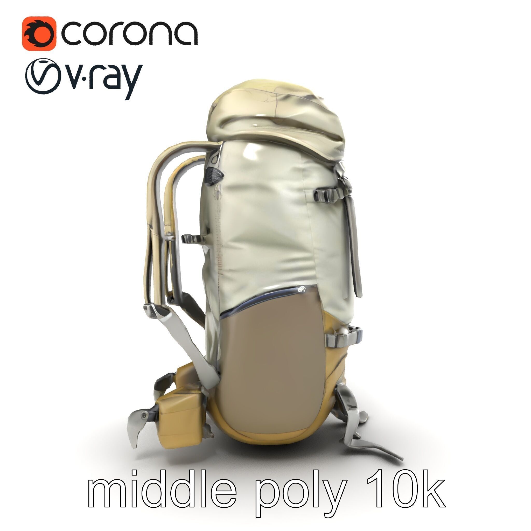 Ergonomic Trekking Rucksack with Lumbar Support model pack Low-poly 3D model_17