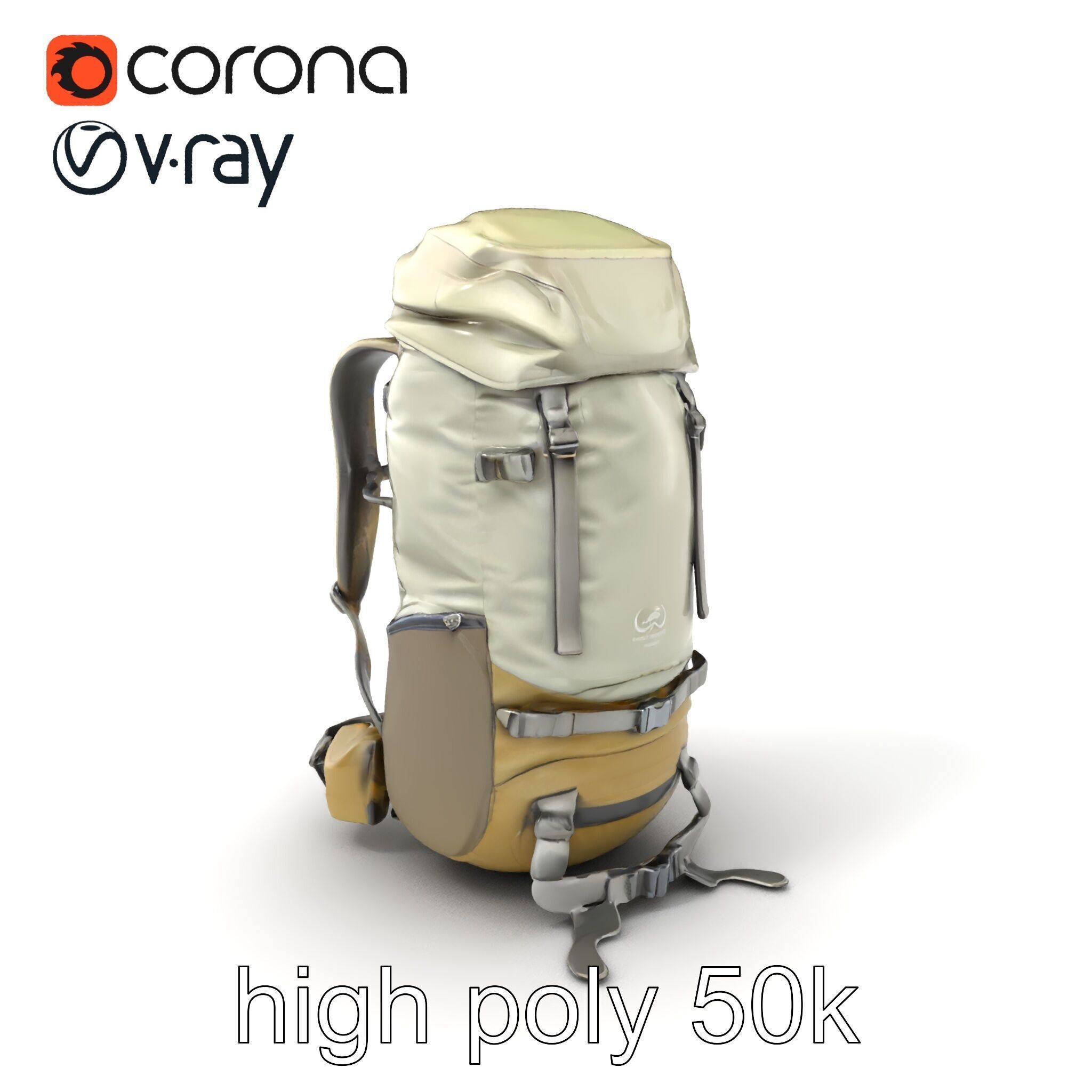 Ergonomic Trekking Rucksack with Lumbar Support model pack Low-poly 3D model_2