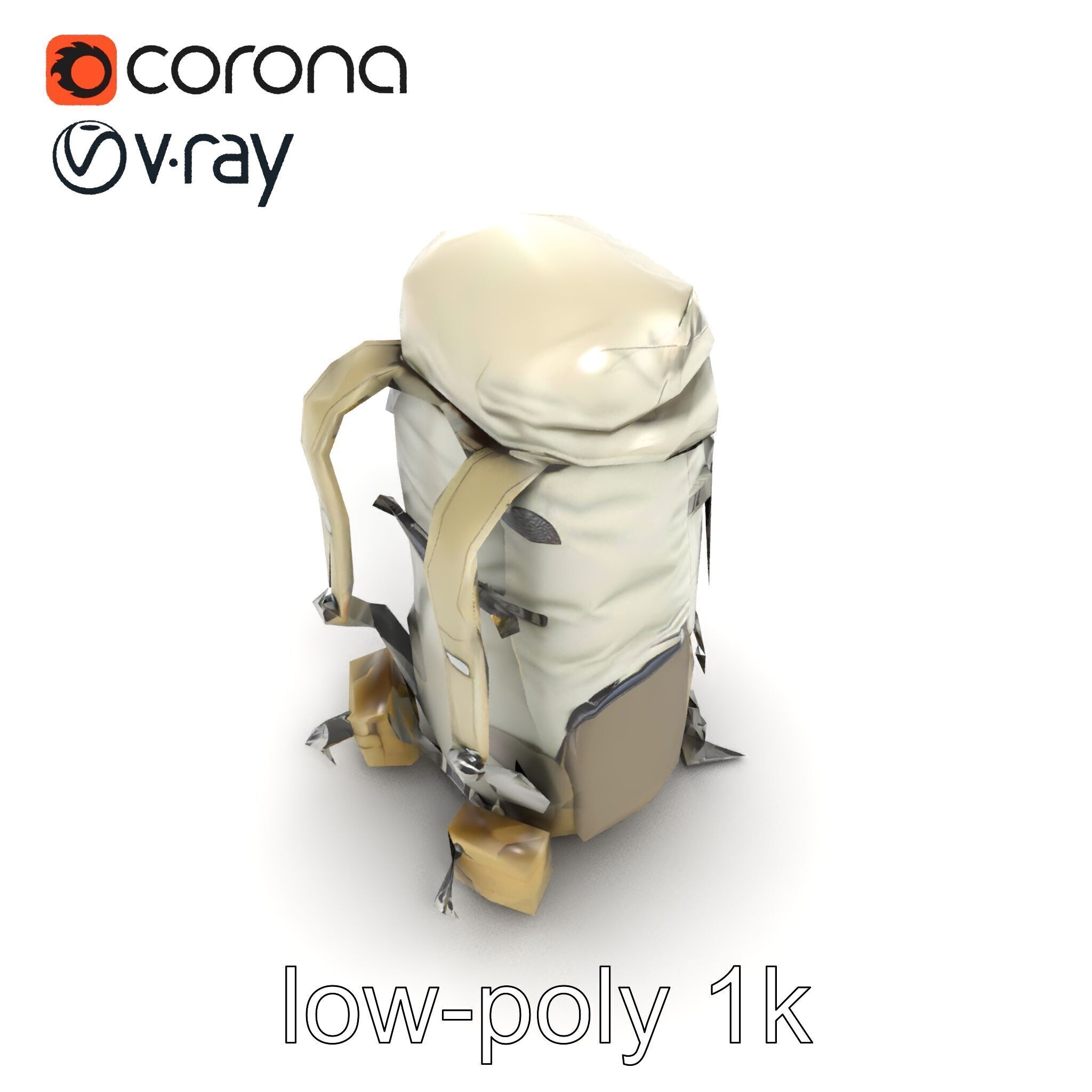 Ergonomic Trekking Rucksack with Lumbar Support model pack Low-poly 3D model_23