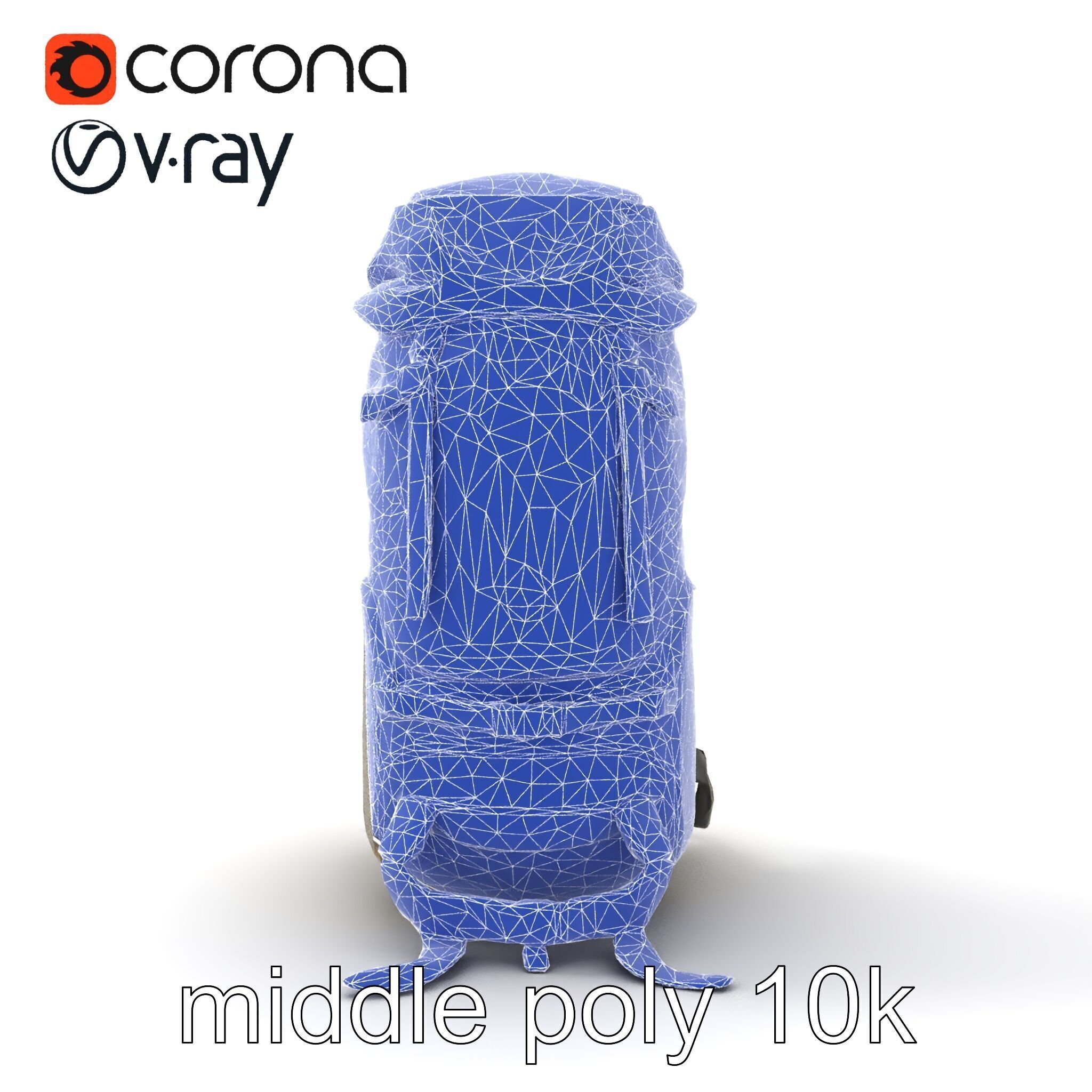 Ergonomic Trekking Rucksack with Lumbar Support model pack Low-poly 3D model_30