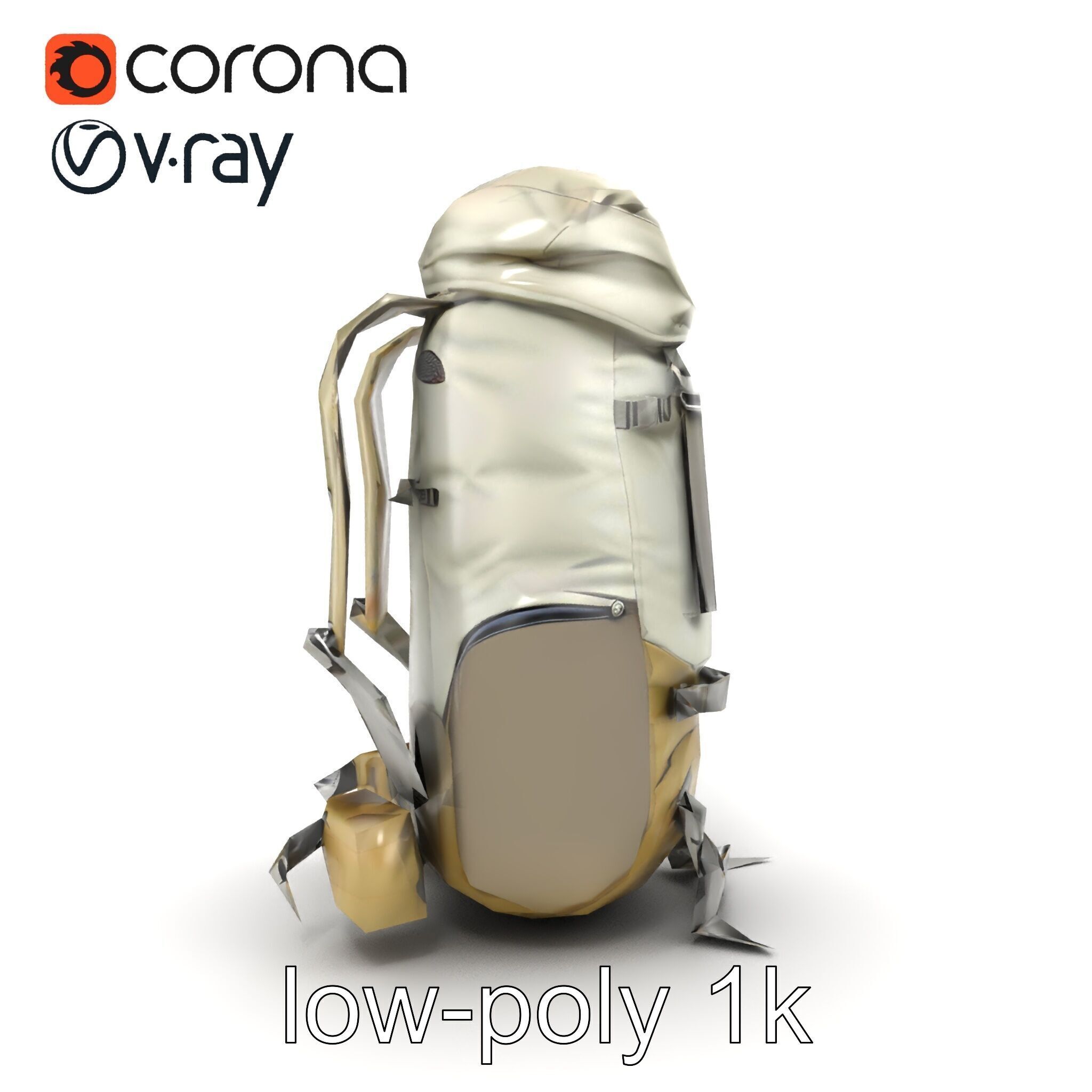 Ergonomic Trekking Rucksack with Lumbar Support model pack Low-poly 3D model_24