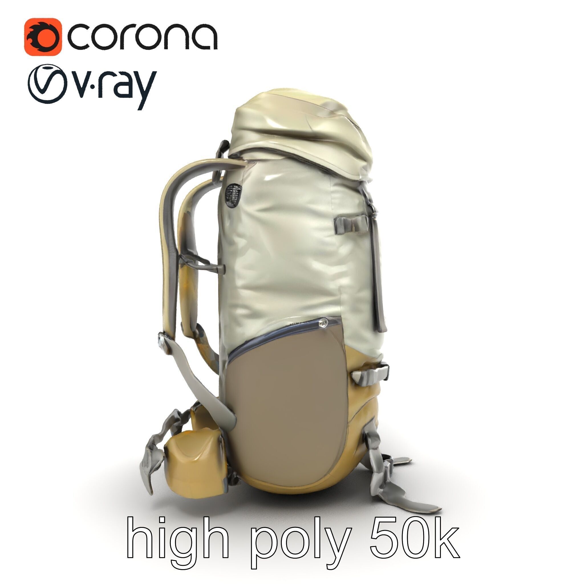 Ergonomic Trekking Rucksack with Lumbar Support model pack Low-poly 3D model_18