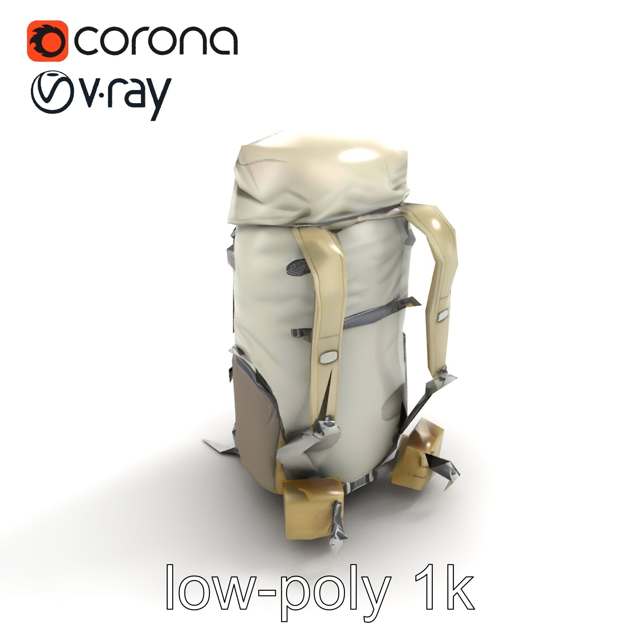 Ergonomic Trekking Rucksack with Lumbar Support model pack Low-poly 3D model_8