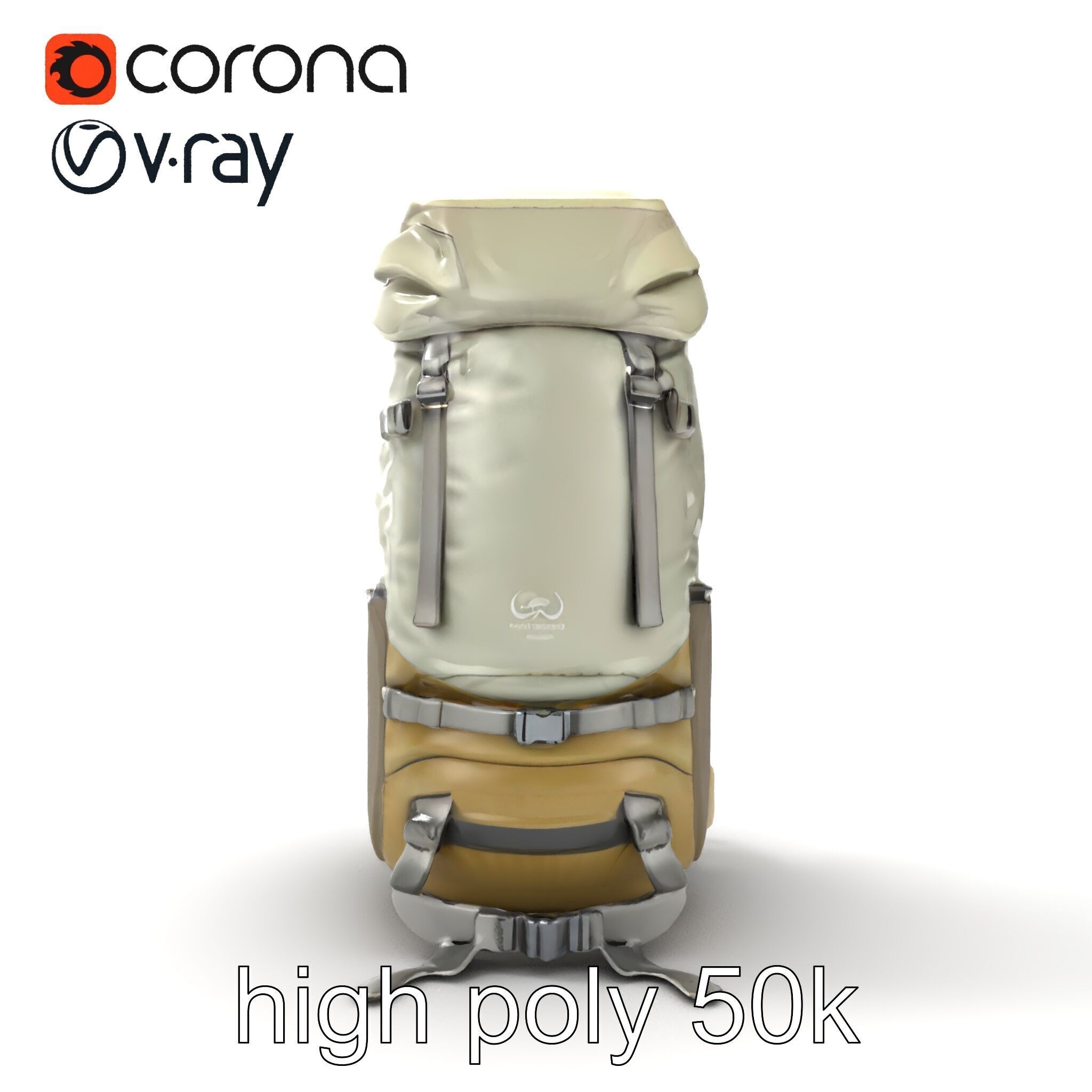 Ergonomic Trekking Rucksack with Lumbar Support model pack Low-poly 3D model_27