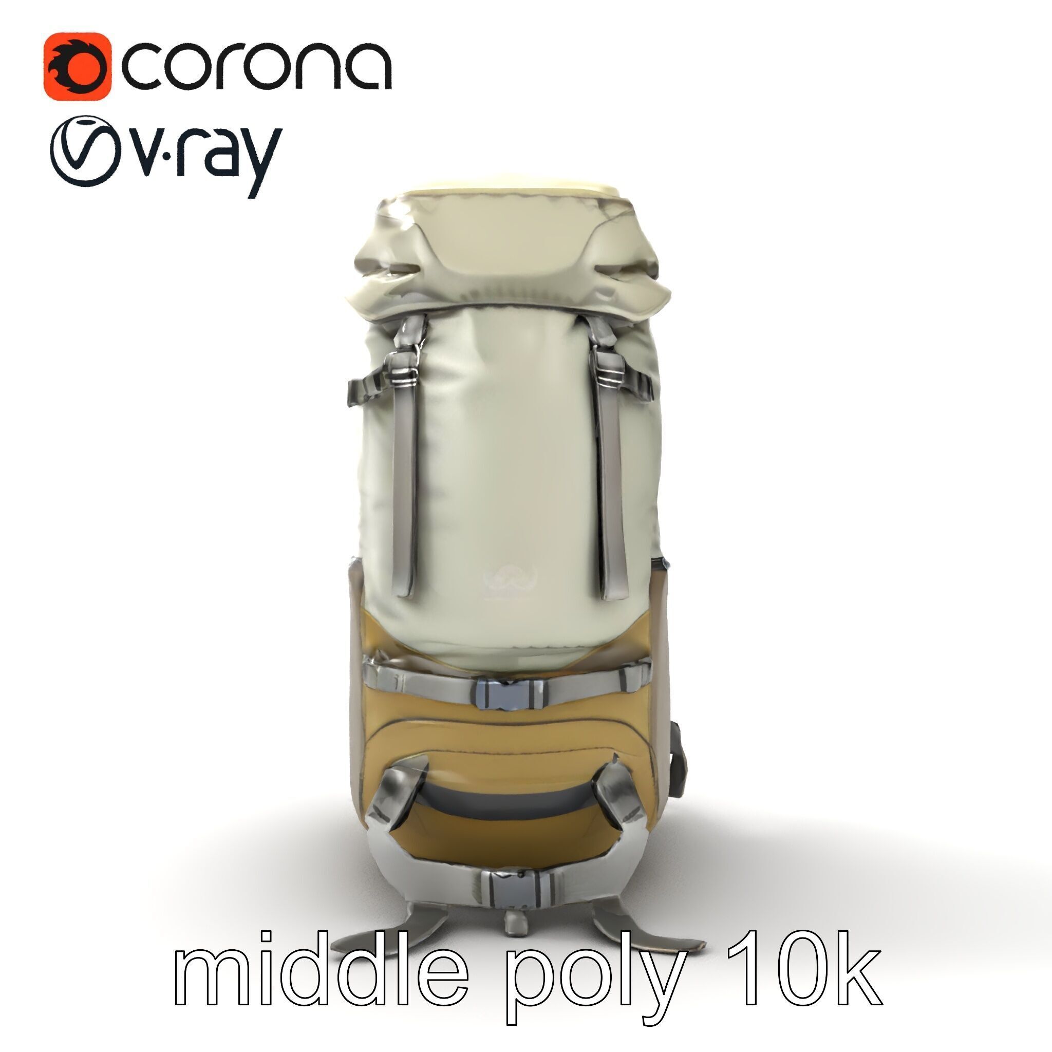 Ergonomic Trekking Rucksack with Lumbar Support model pack Low-poly 3D model_14