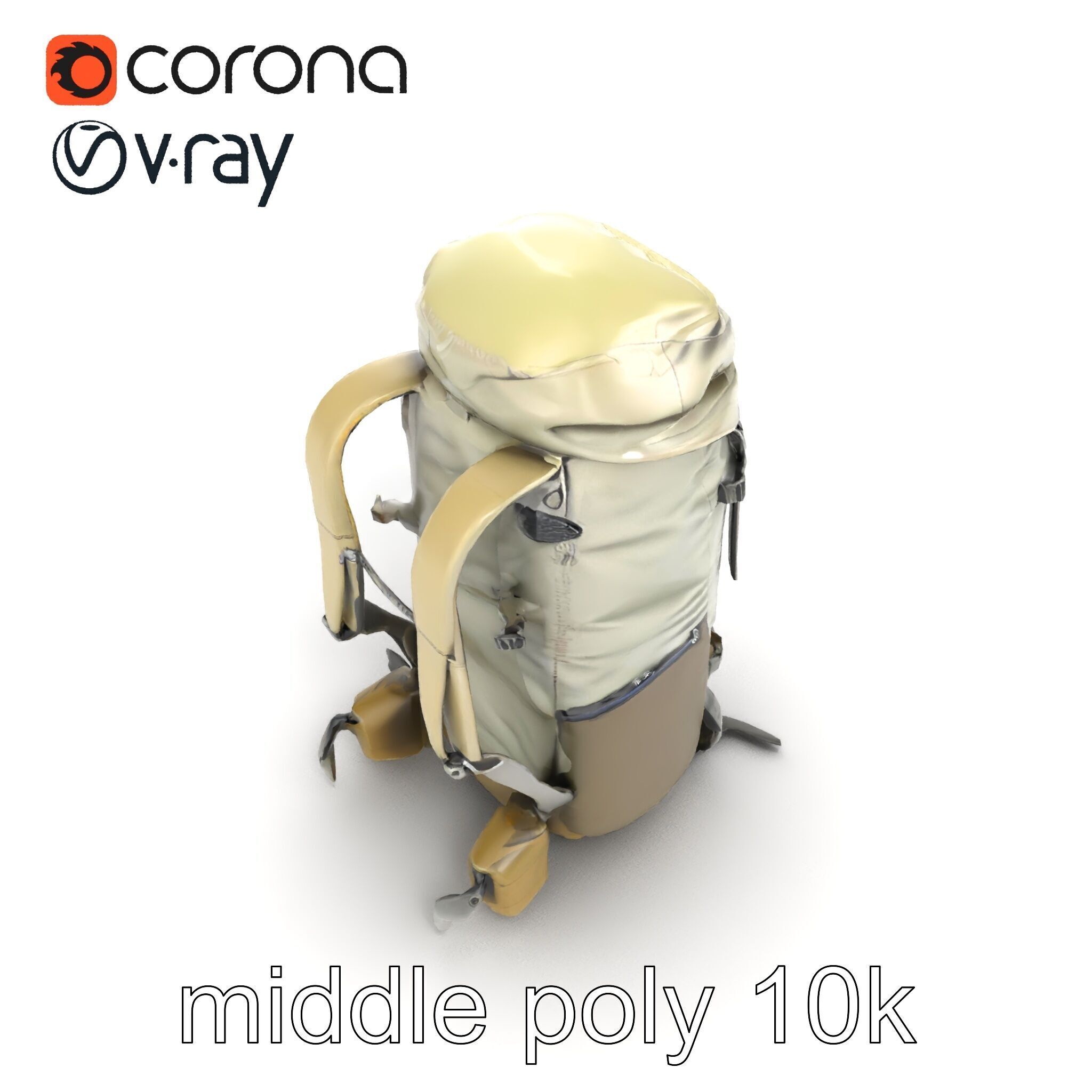 Ergonomic Trekking Rucksack with Lumbar Support model pack Low-poly 3D model_28