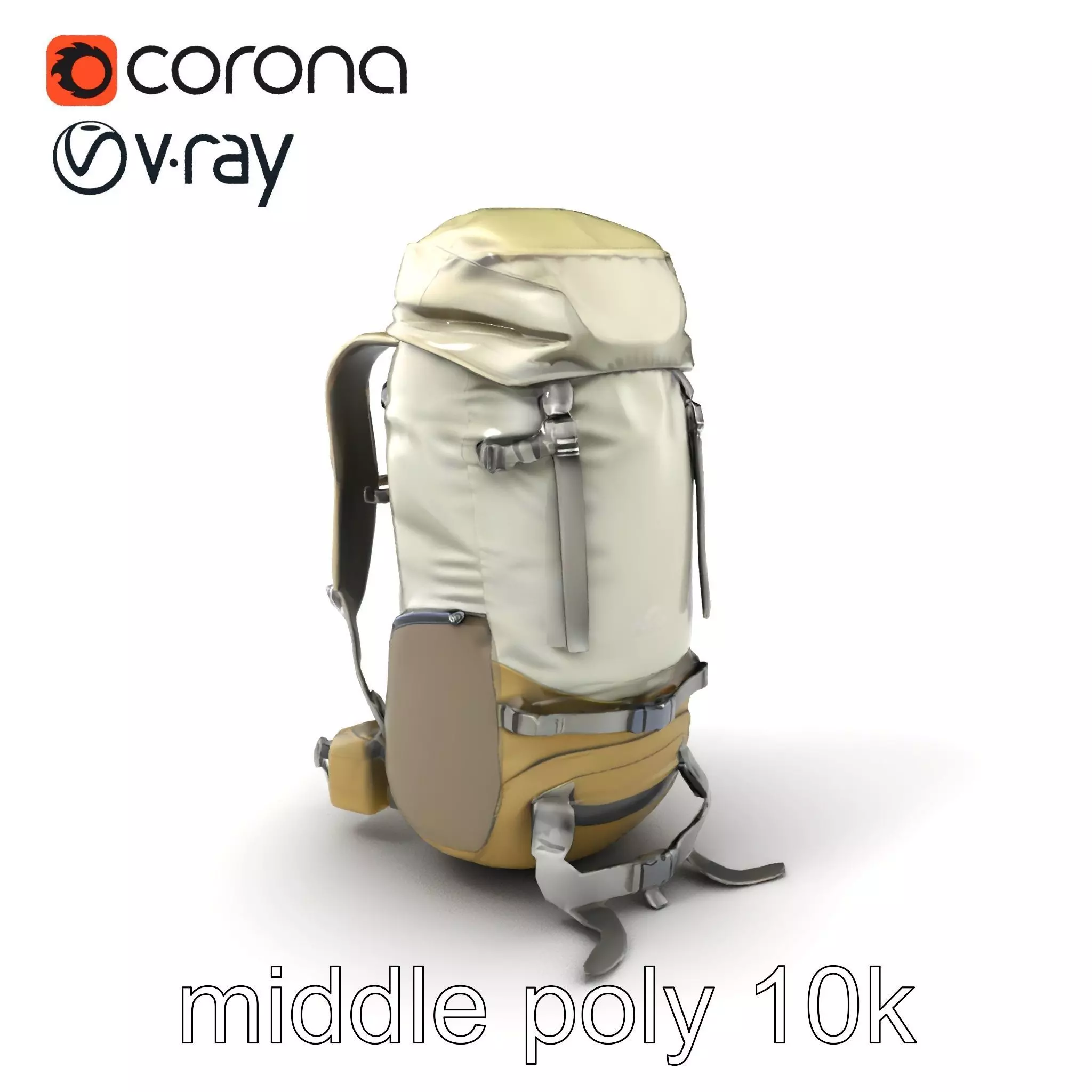 Ergonomic Trekking Rucksack with Lumbar Support model pack Low-poly 3D model_0