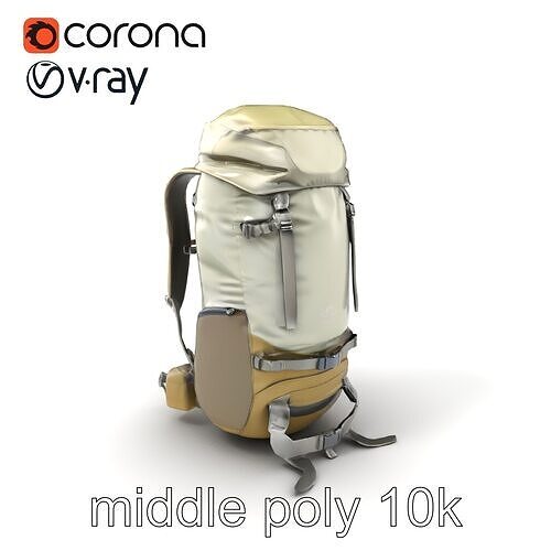 Ergonomic Trekking Rucksack with Lumbar Support model pack Low-poly 3D model
