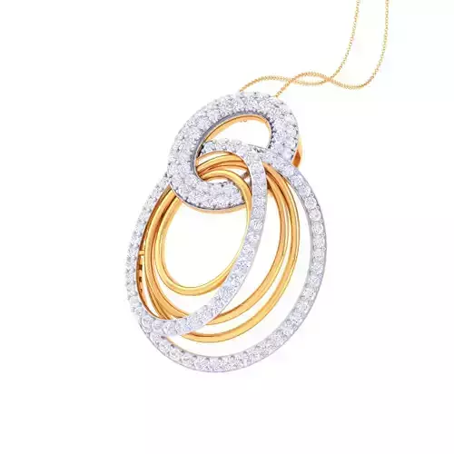 3D Printable Cad jewelry design of Lady diamond Pendant