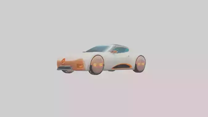 Retro Futuristic Electric Car model 2