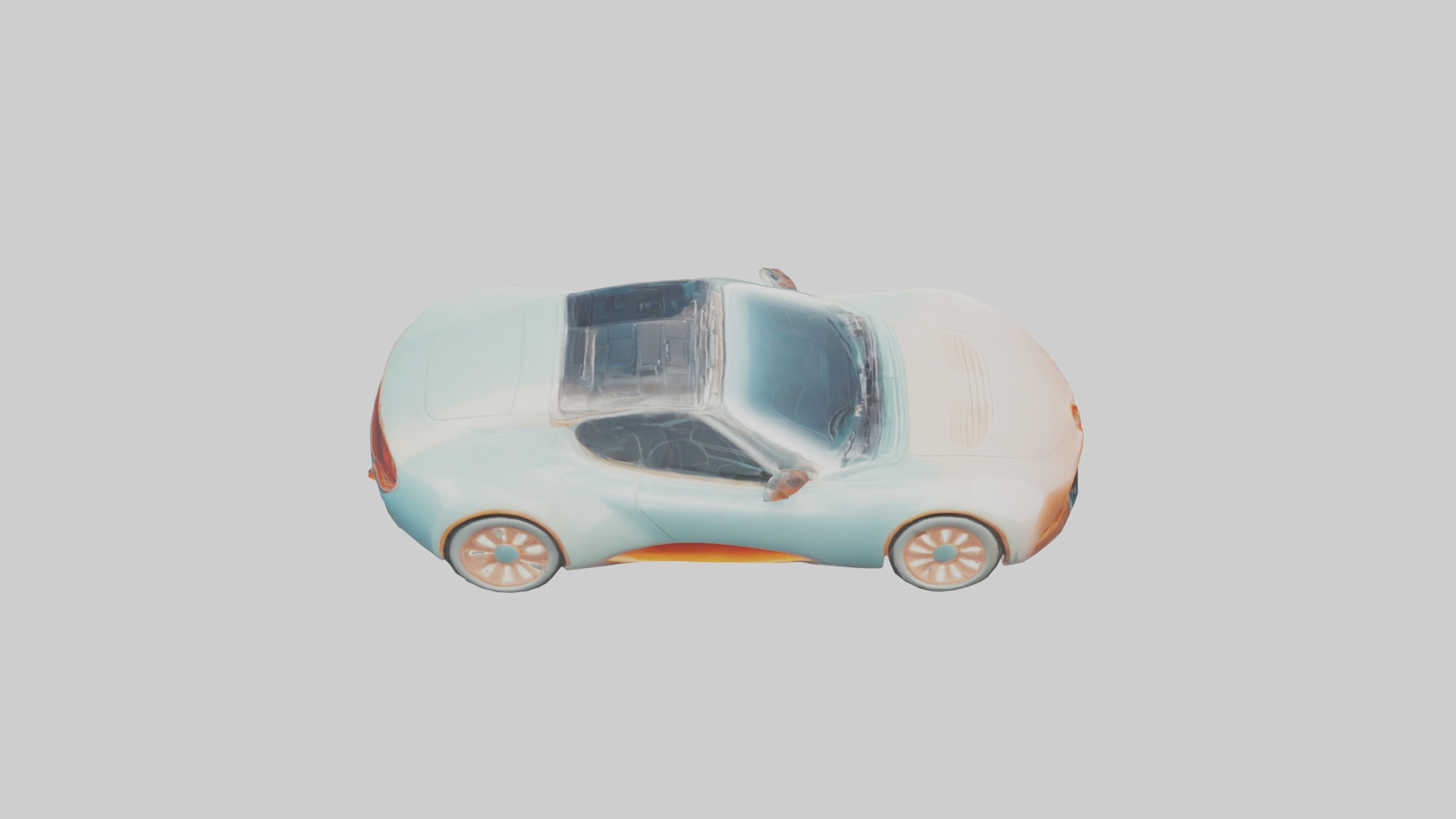 Retro Futuristic Electric Car model 2 Low-poly 3D model_18