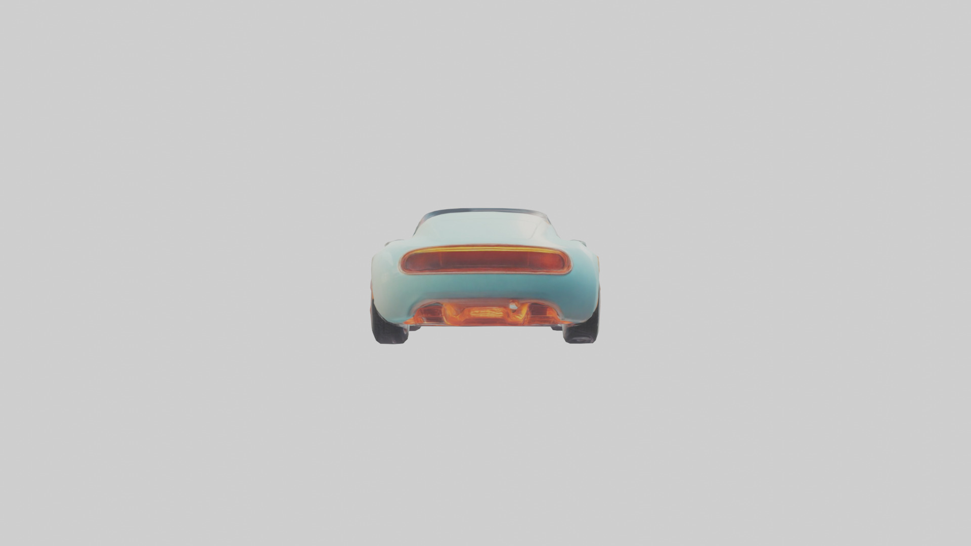 Retro Futuristic Electric Car model 2 Low-poly 3D model_1