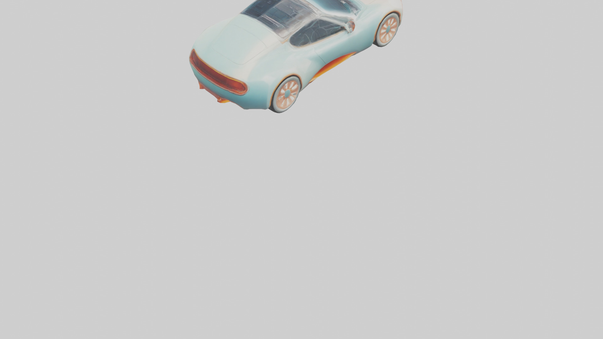 Retro Futuristic Electric Car model 2 Low-poly 3D model_5