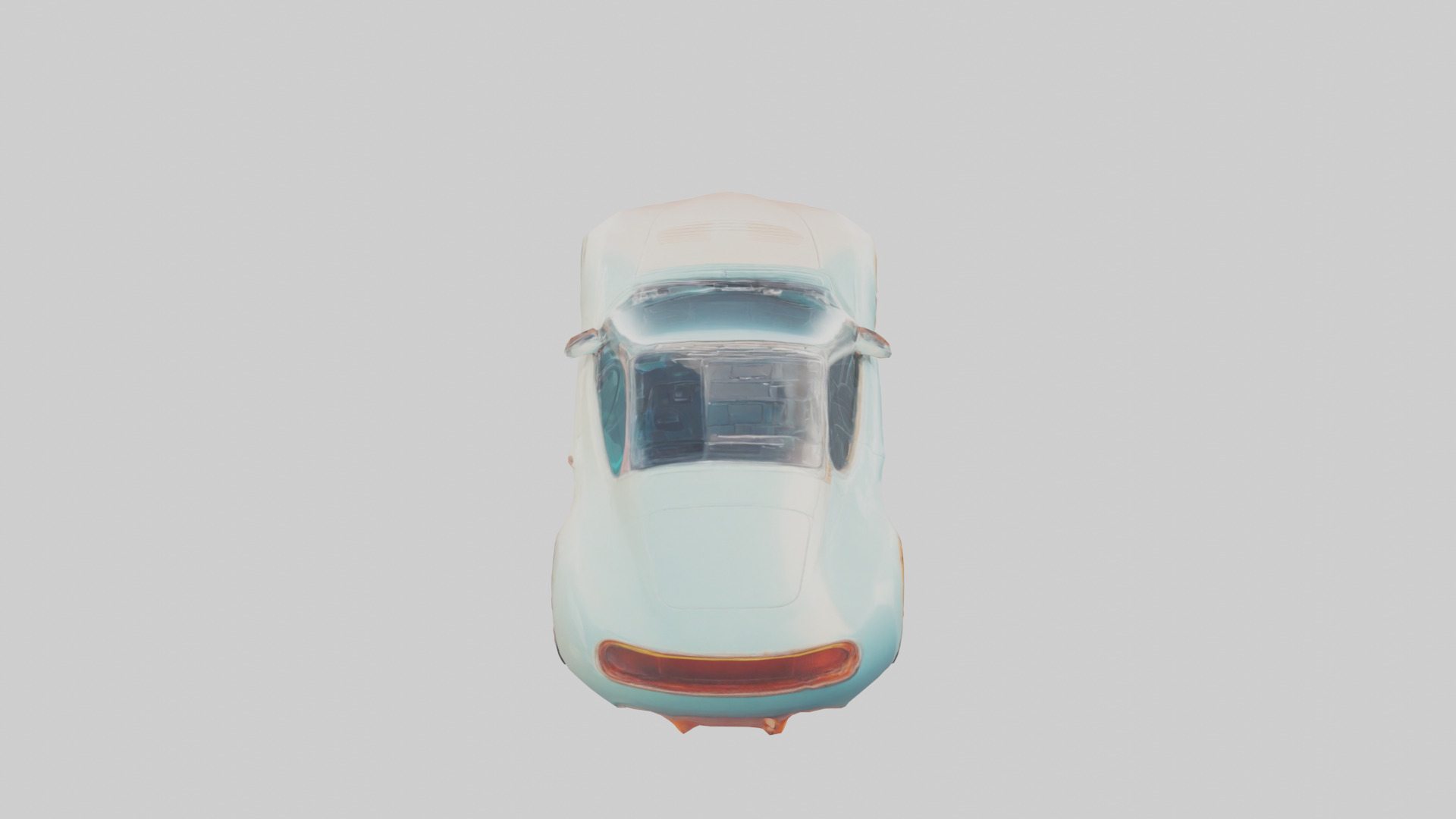 Retro Futuristic Electric Car model 2 Low-poly 3D model_15