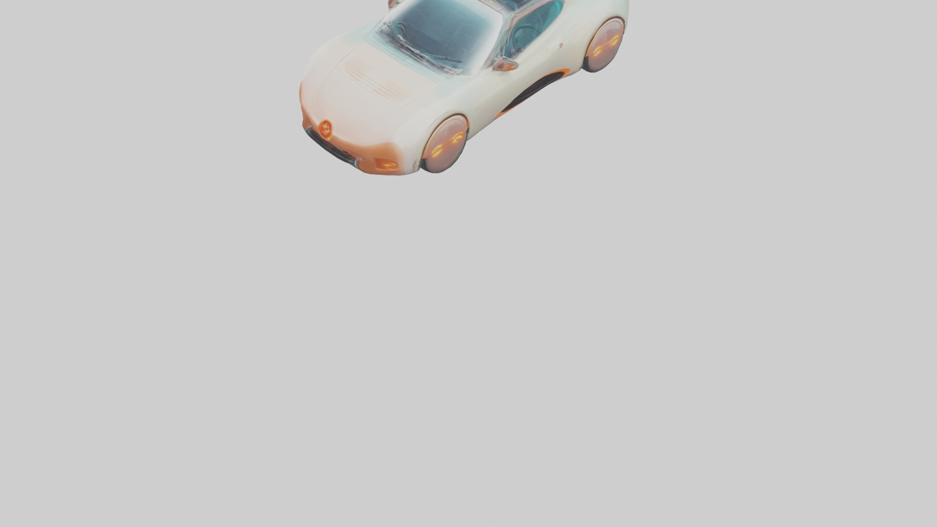 Retro Futuristic Electric Car model 2 Low-poly 3D model_6