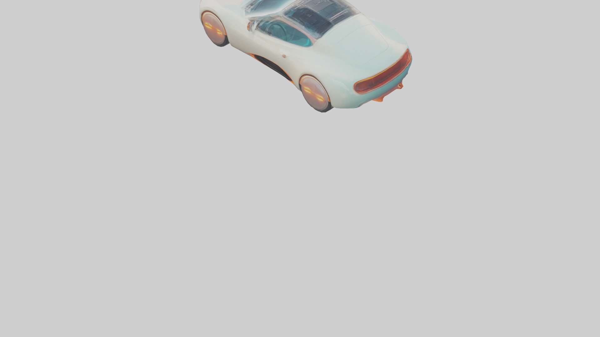 Retro Futuristic Electric Car model 2 Low-poly 3D model_4