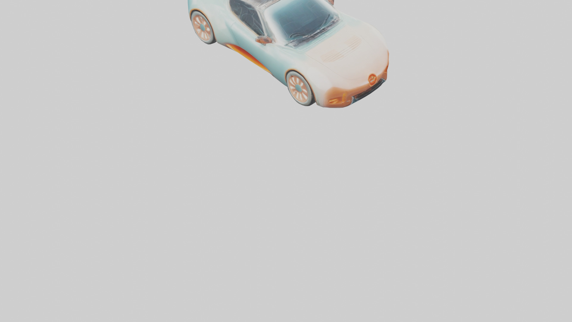 Retro Futuristic Electric Car model 2 Low-poly 3D model_7